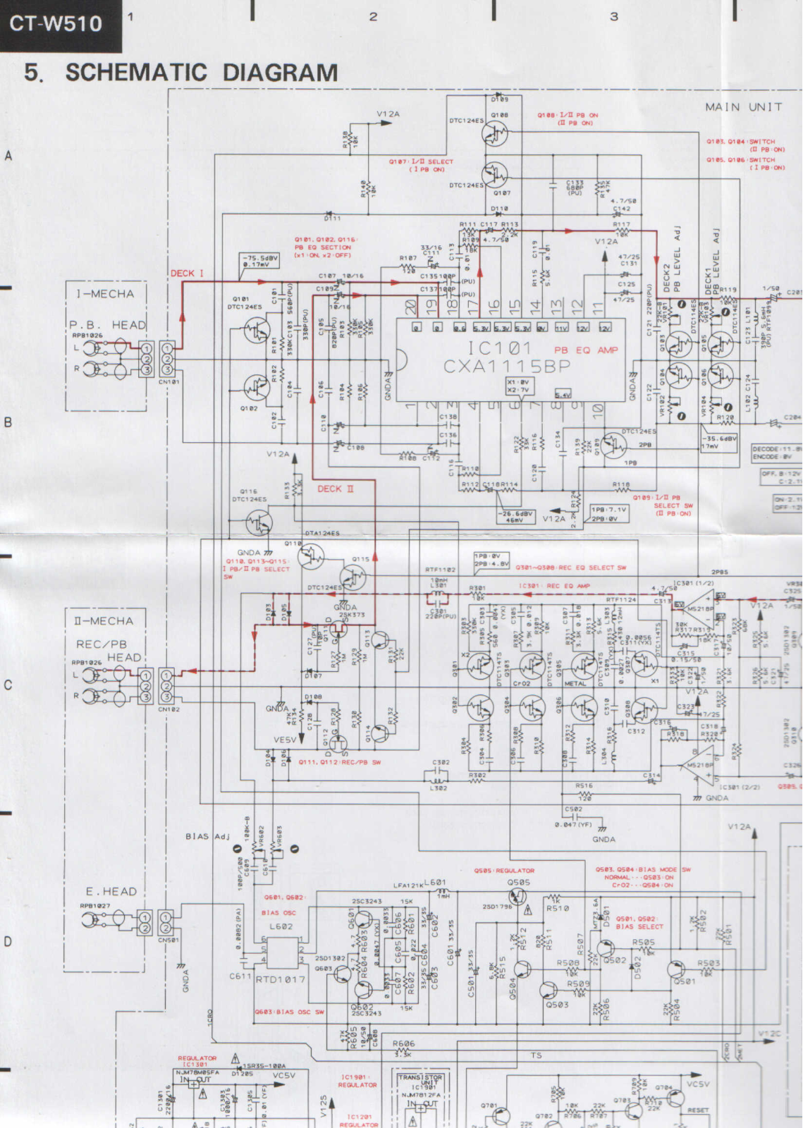 Pioneer CTW-510 Schematic