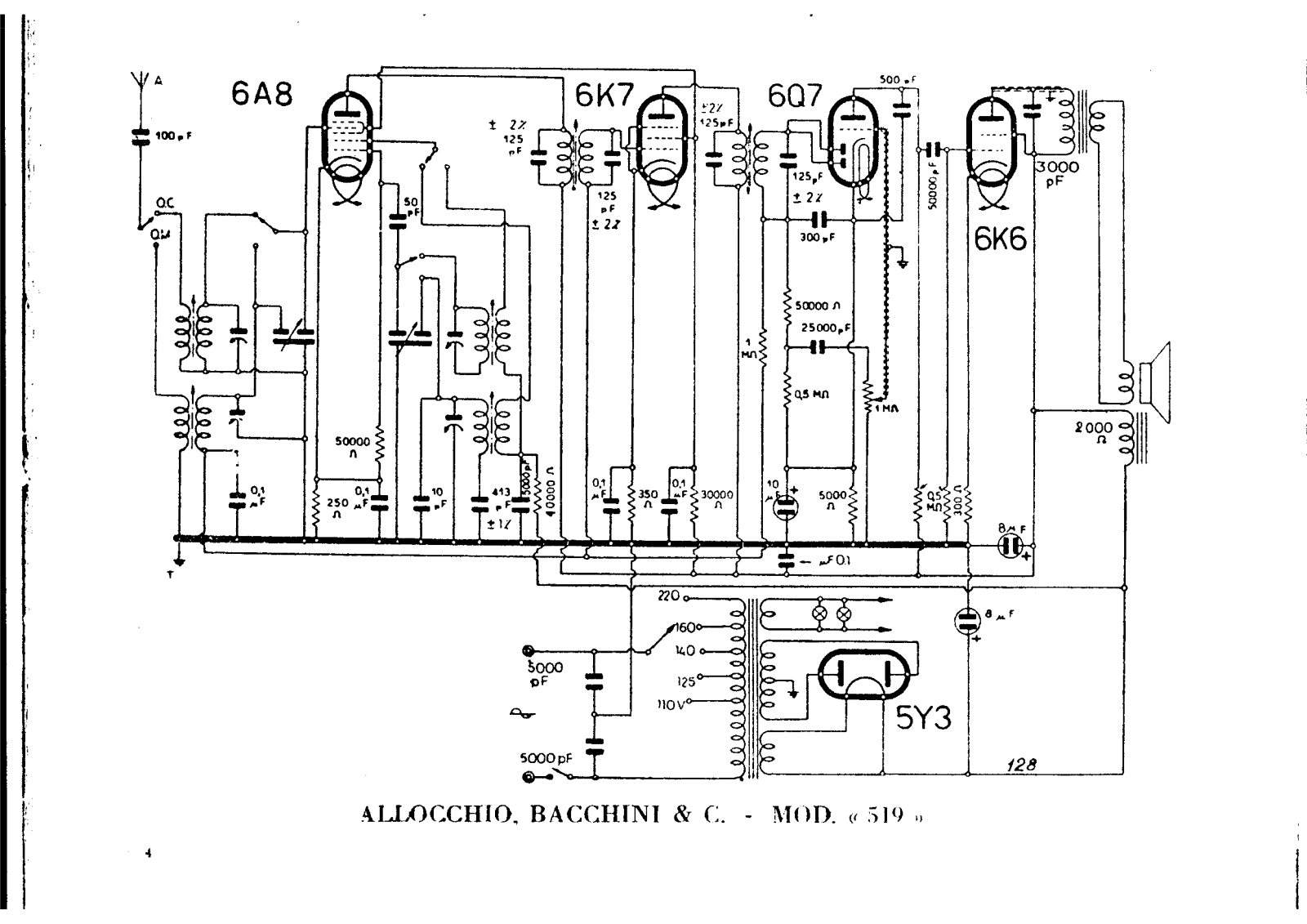 Allocchio Bacchini 519 schematic