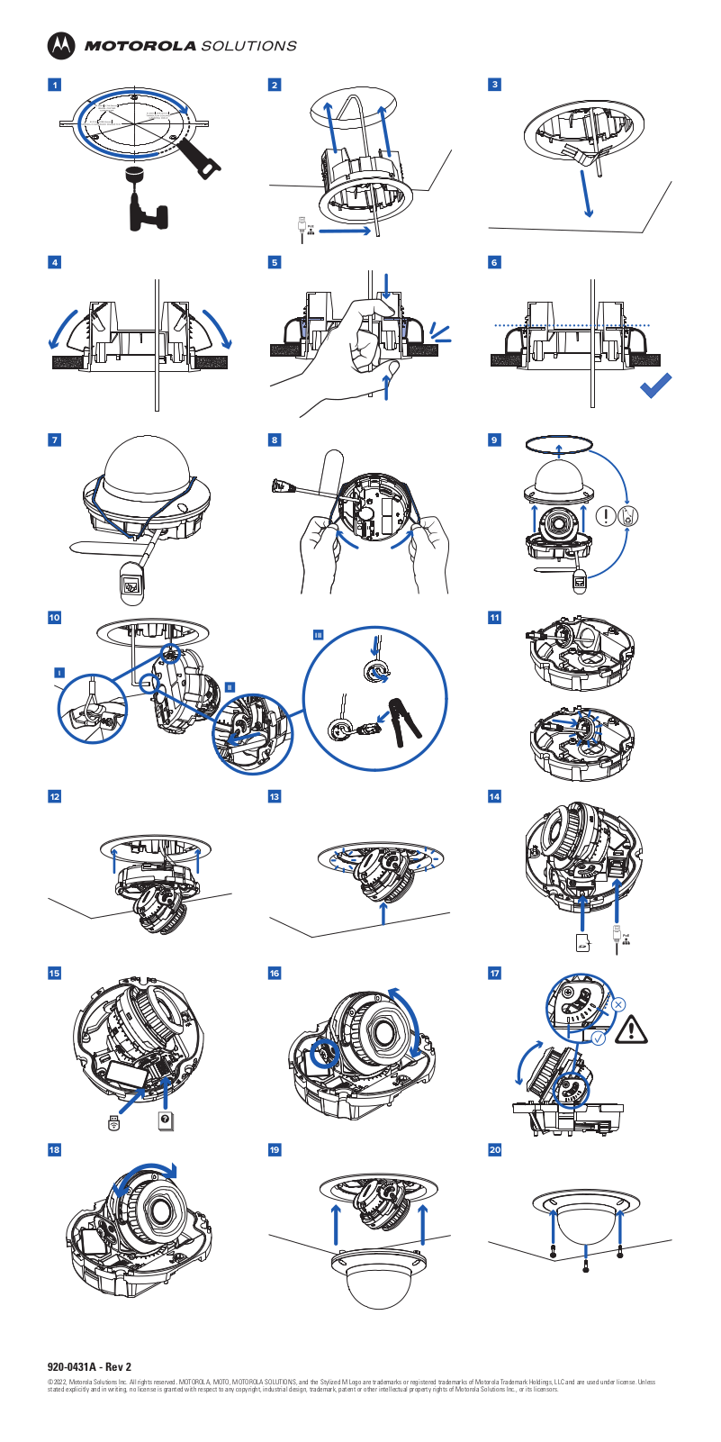 Pelco SRXP4-2V10-IMD, SRXP4-2V10-IMD-IR, SRXP4-2V10-EMD, SRXP4-2V10-EMD-IR, SRXP4-3V10-IMD quick start guides