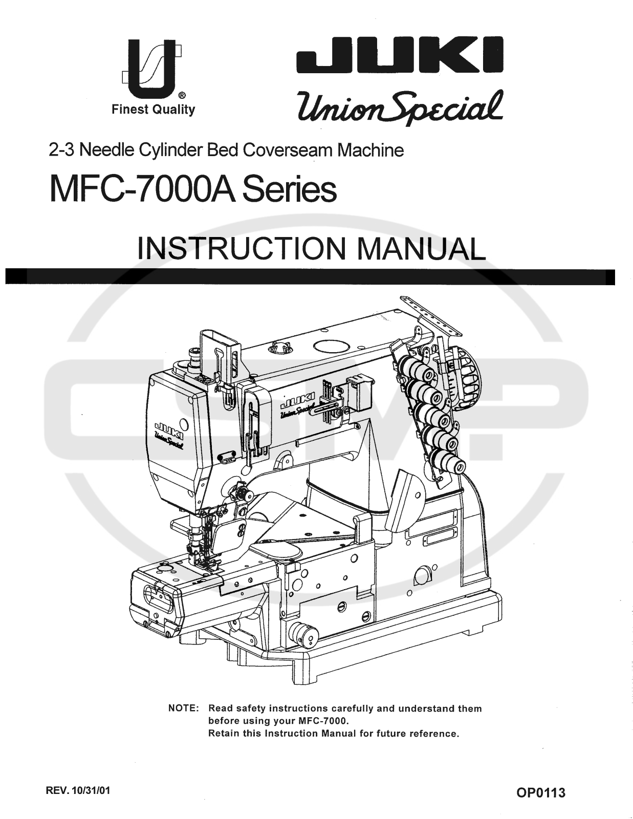 Union Special OP0113 Parts Book