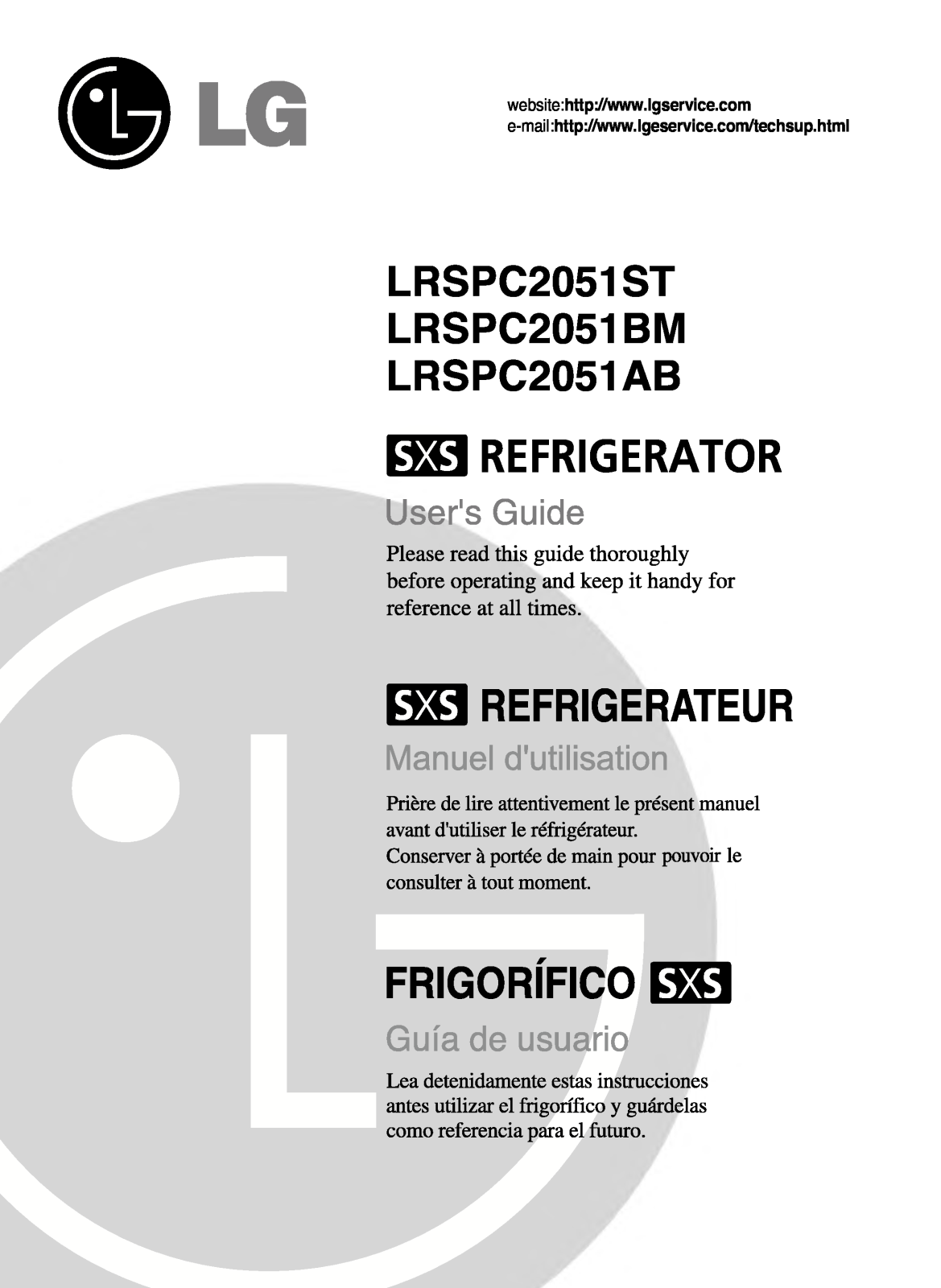 LG LRSPC2051ST, LRSPC2051BM, LRSPC2051AB User Manual