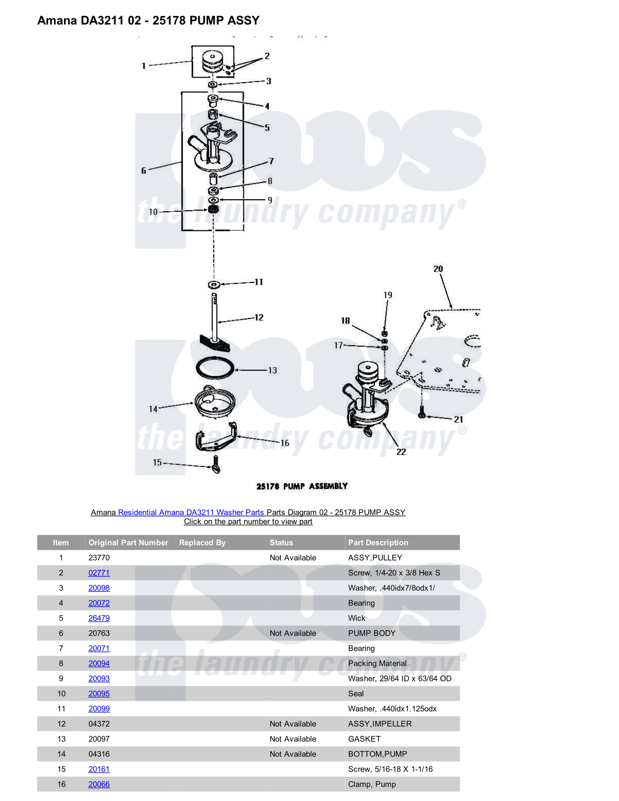 Amana DA3211 Parts Diagram