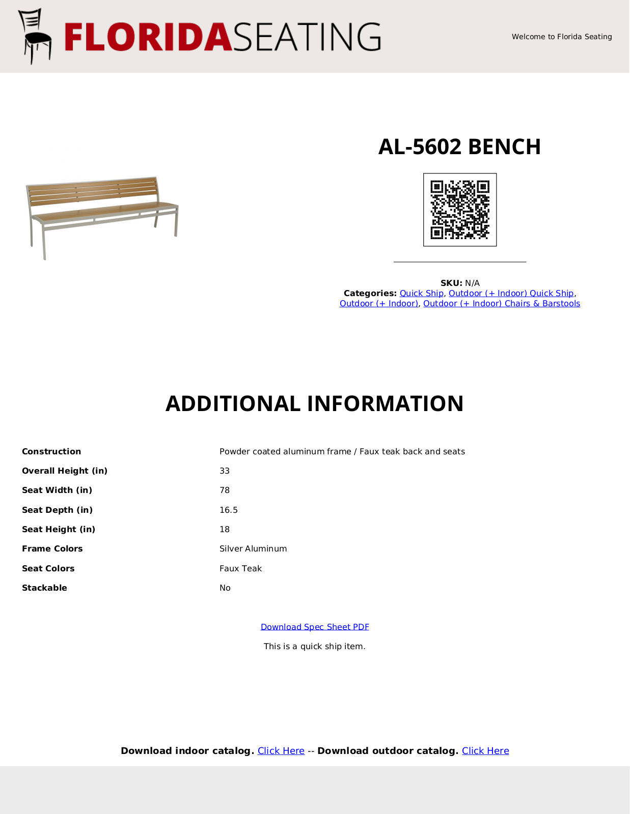 Florida Seating EAID1267 Specifications - ManualMachine.com