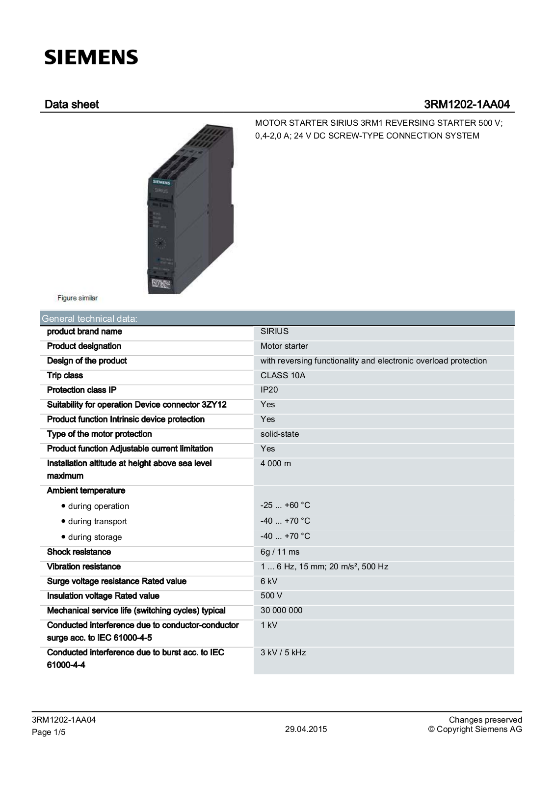 SIEMENS WS 1202 Datasheet - ManualMachine.com