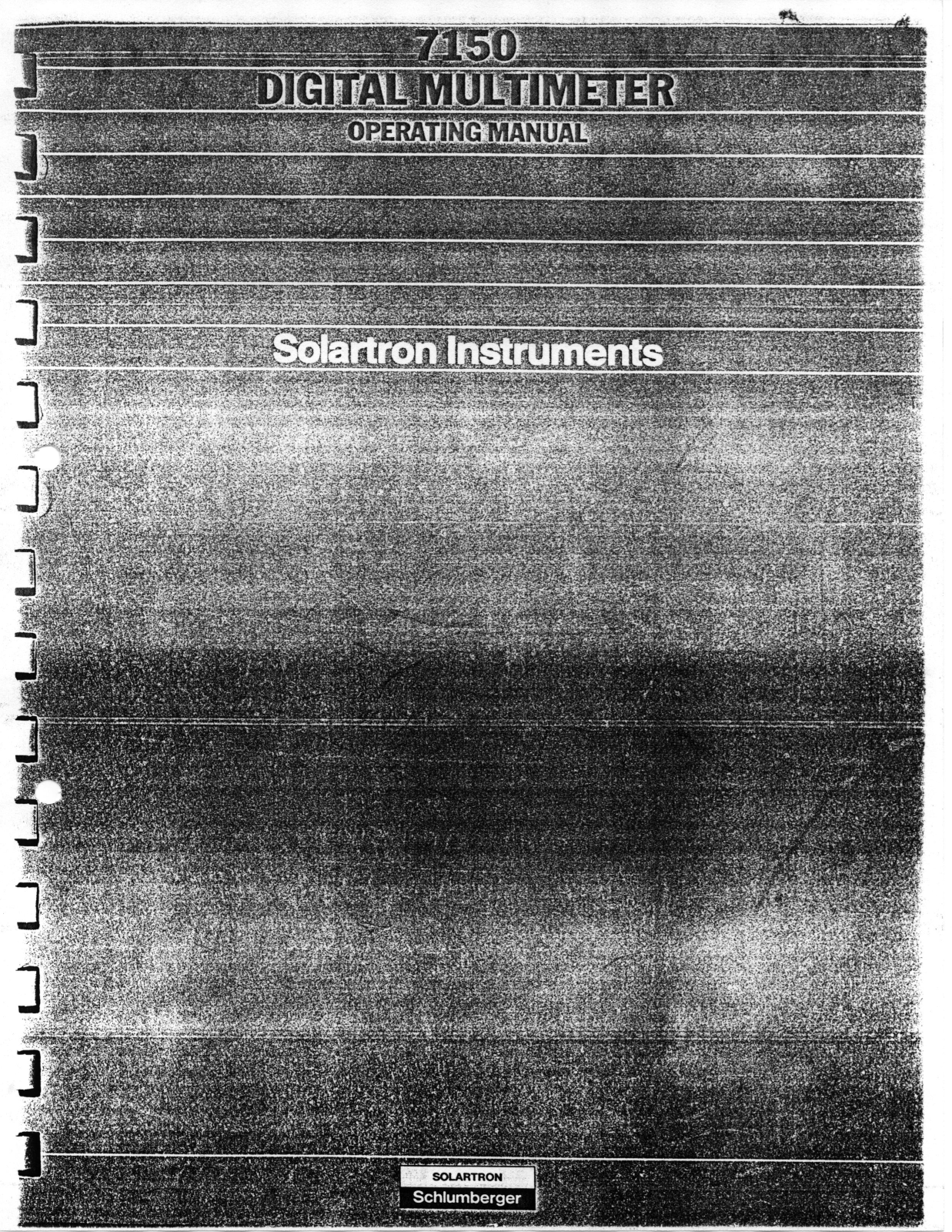Solartron 7150 User Manual