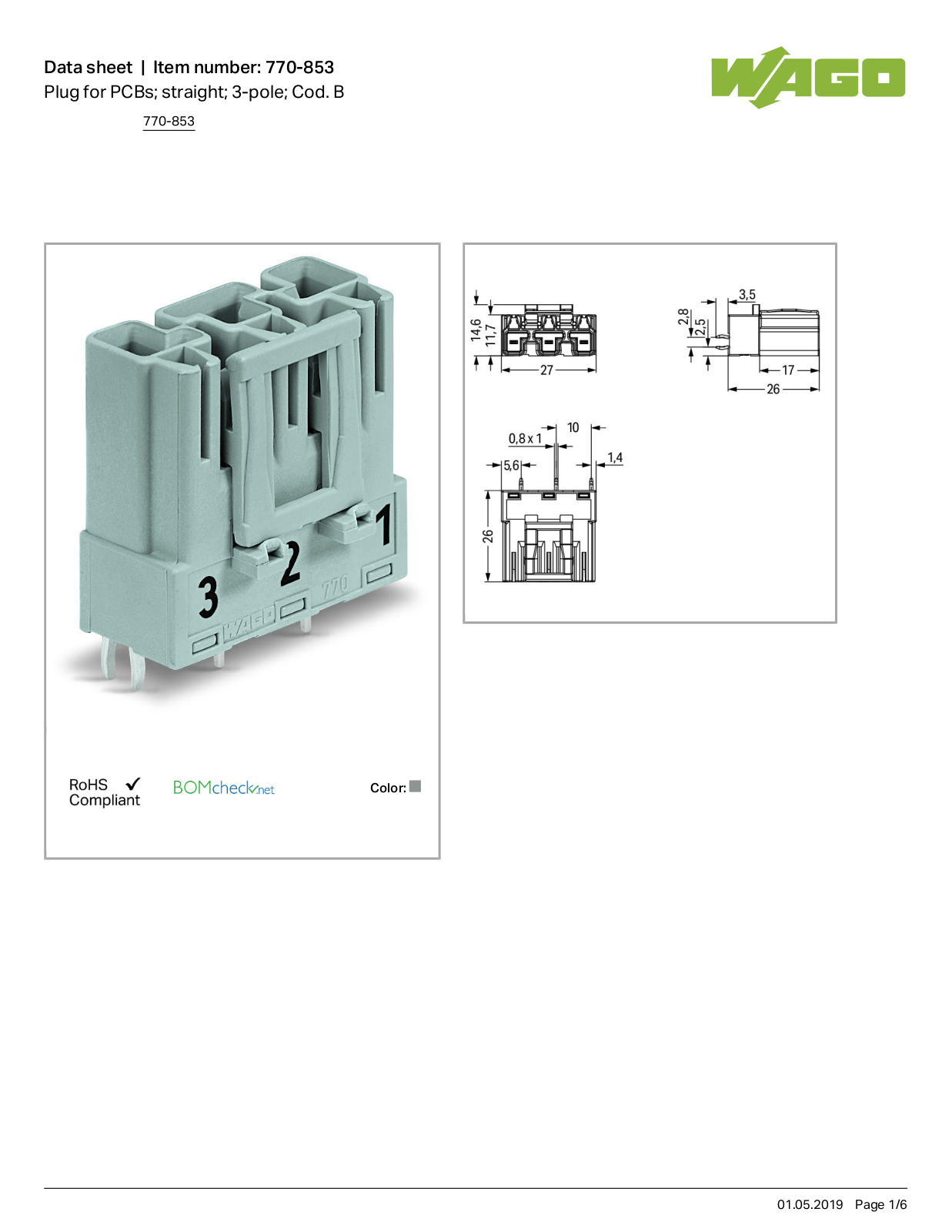 Wago 770-853 Data Sheet