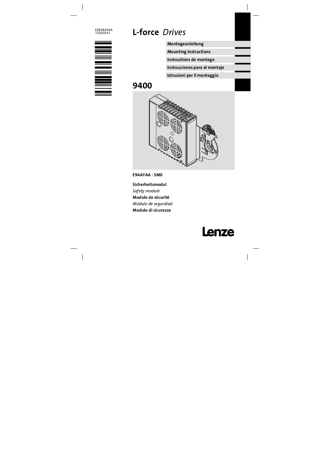 Lenze E94AYAA-SM0 User Manual