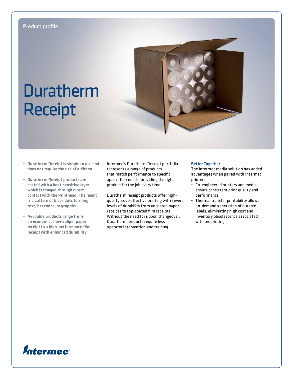 Intermec Duratherm Receipt User Manual