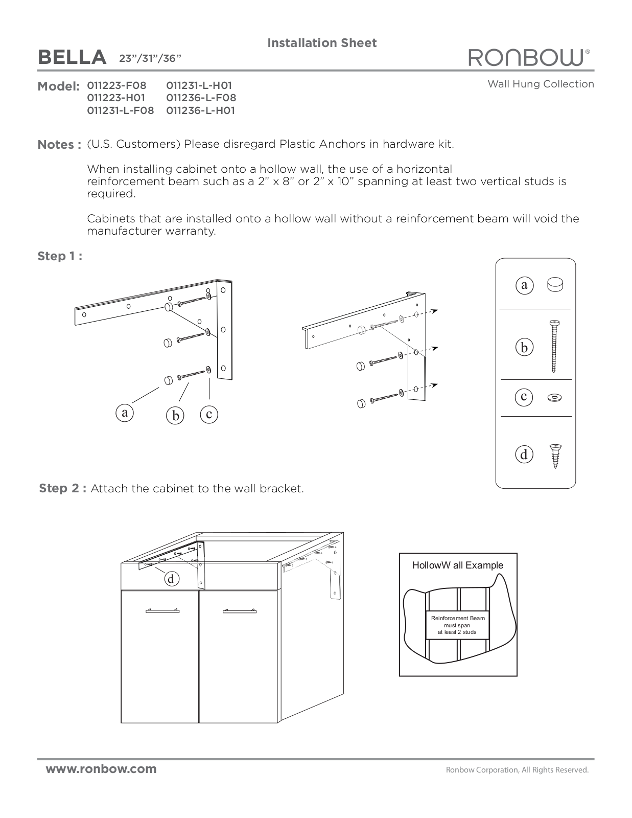 Ronbow Bella User Manual