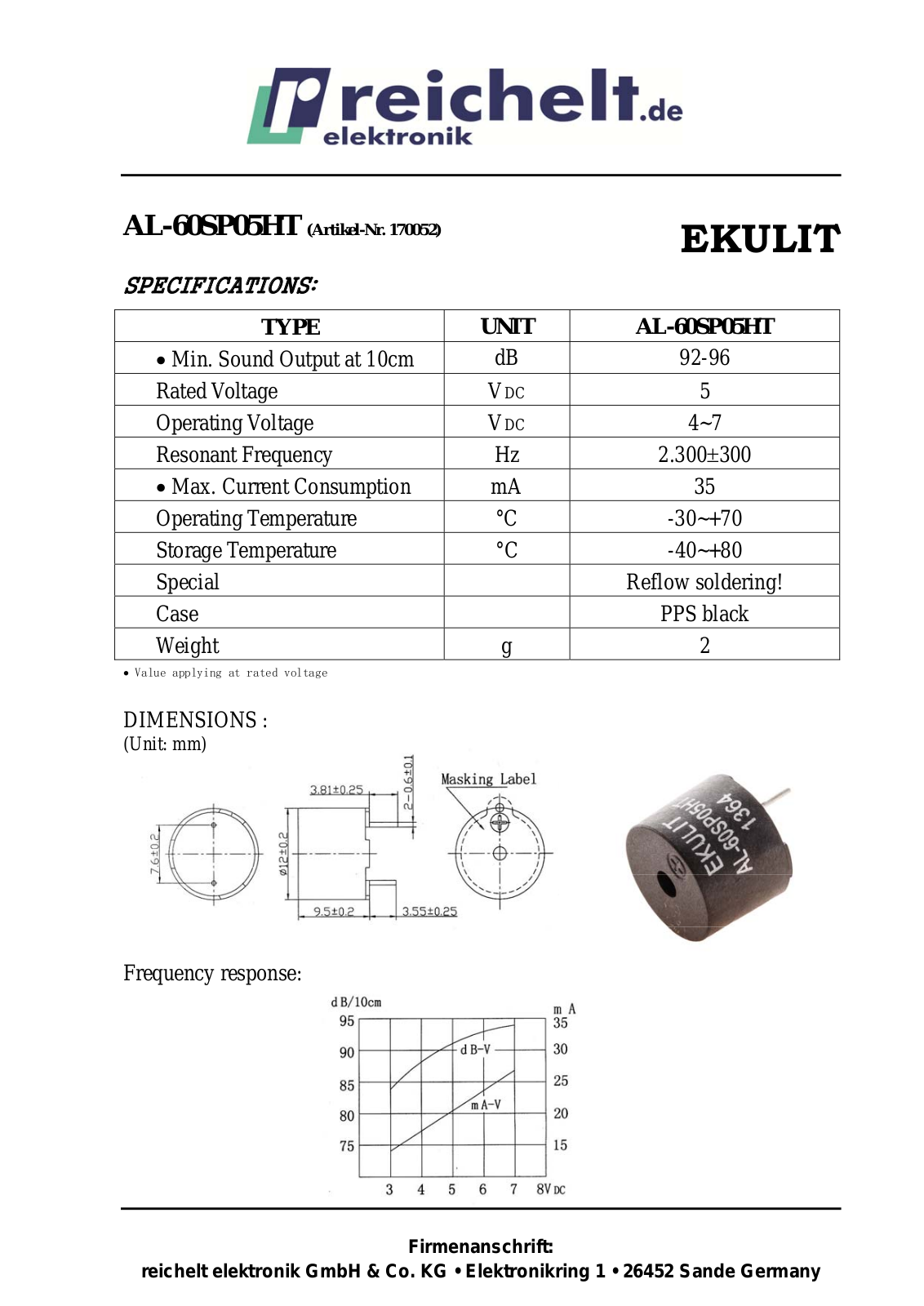 EKULIT AL-60SP05HT Datasheet - ManualMachine.com