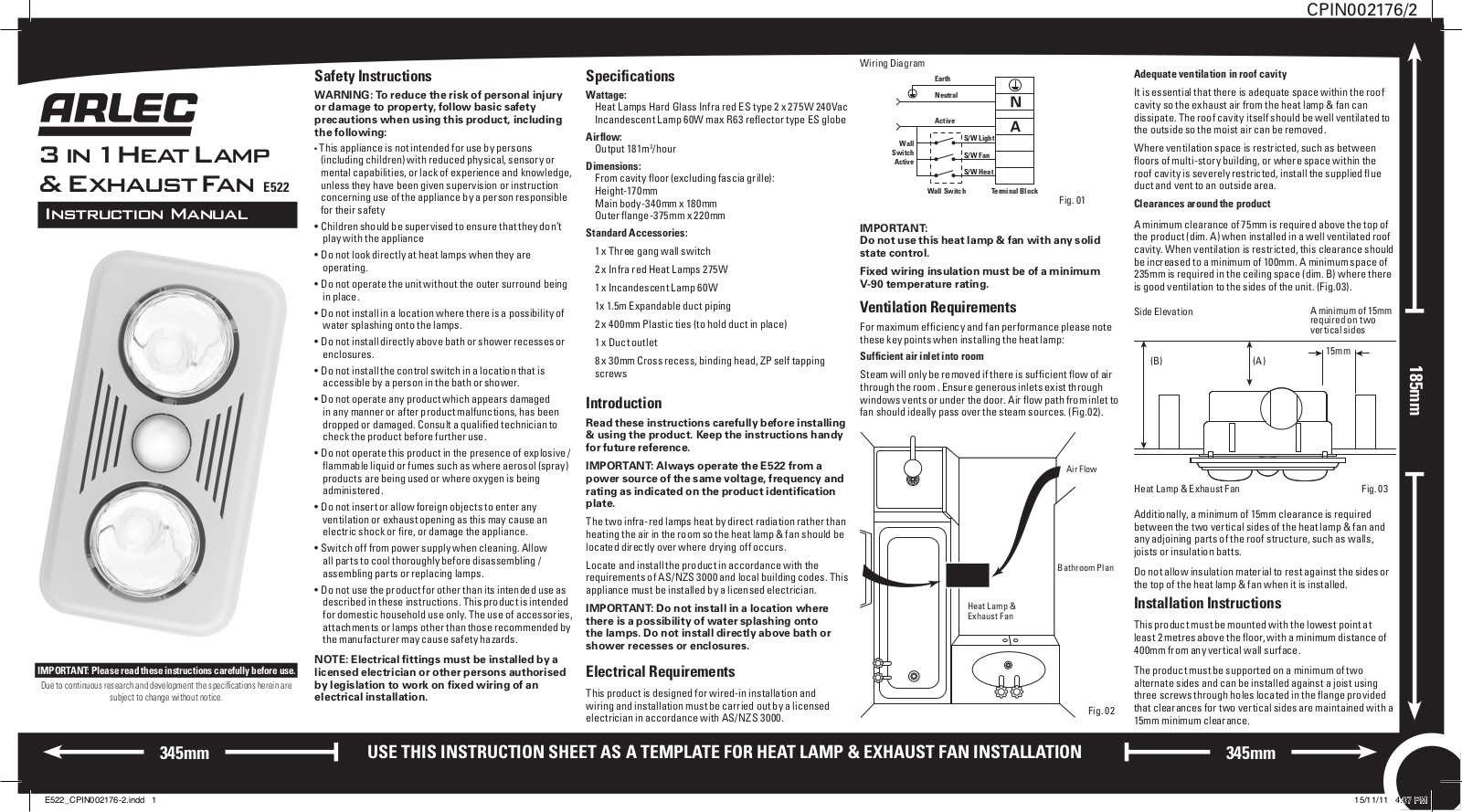 Arlec E522 User Manual