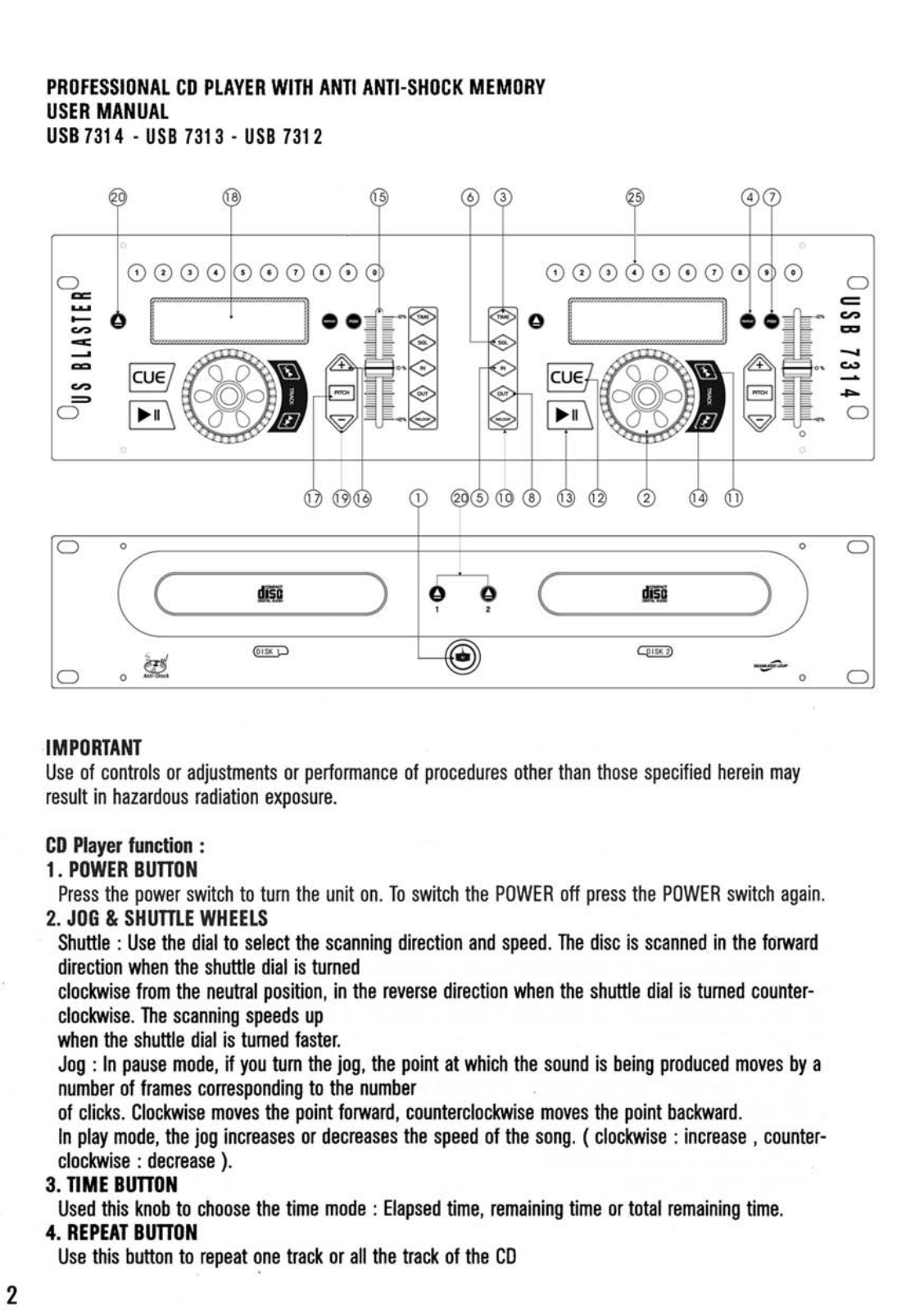 US Blaster USB 7312 User manual