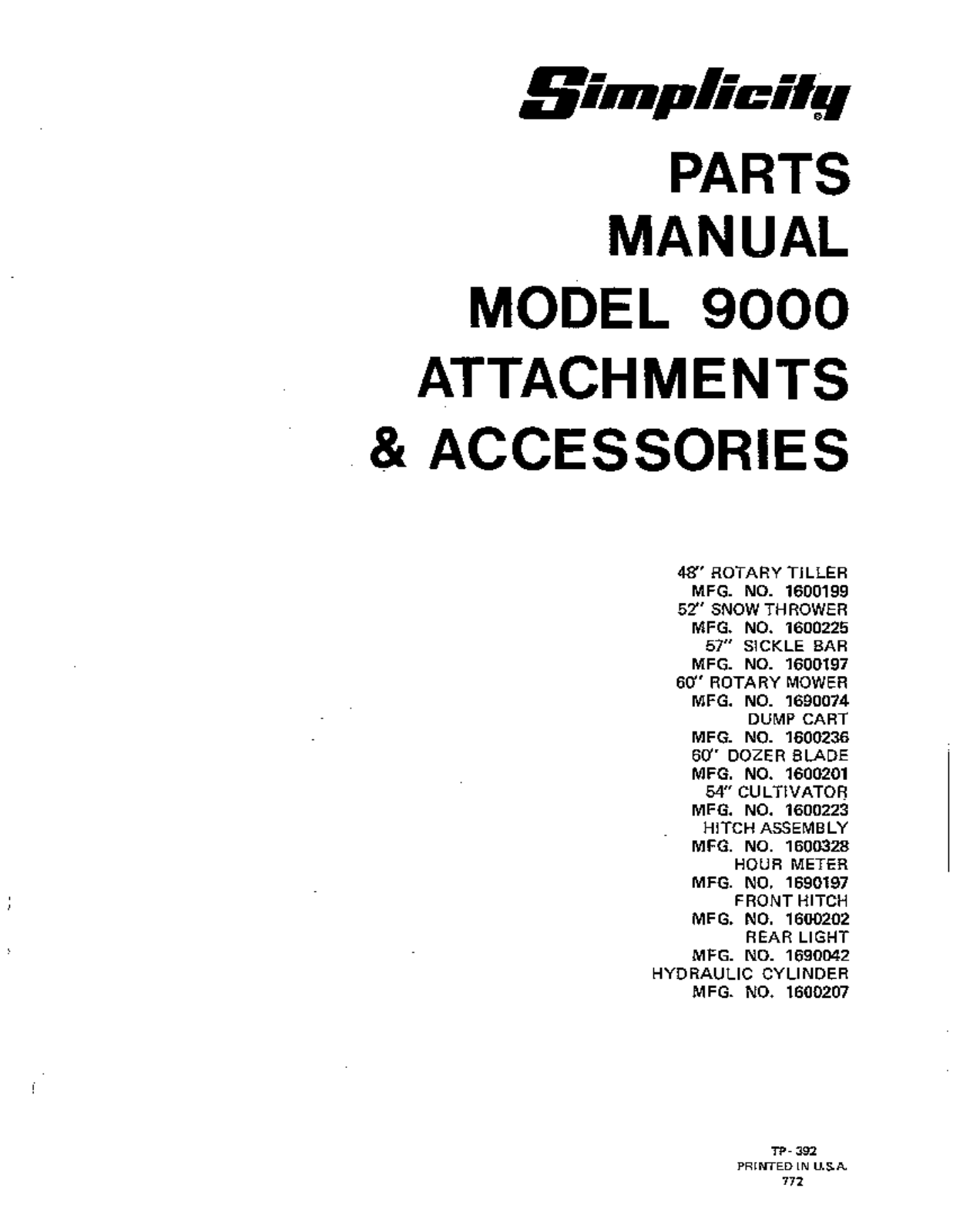 Simplicity 9000 User Manual