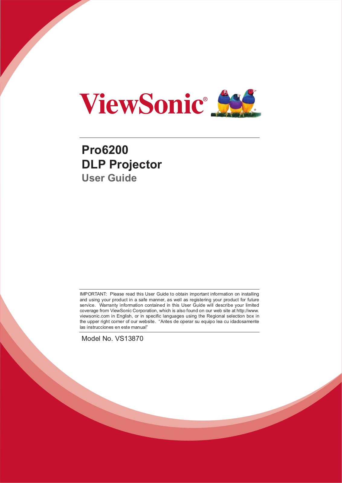 Viewsonic PRO6200 User Manual