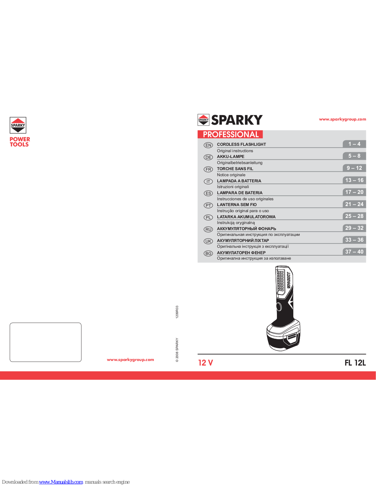 Sparky Group FL 12L, FL 1518L Original Instructions Manual