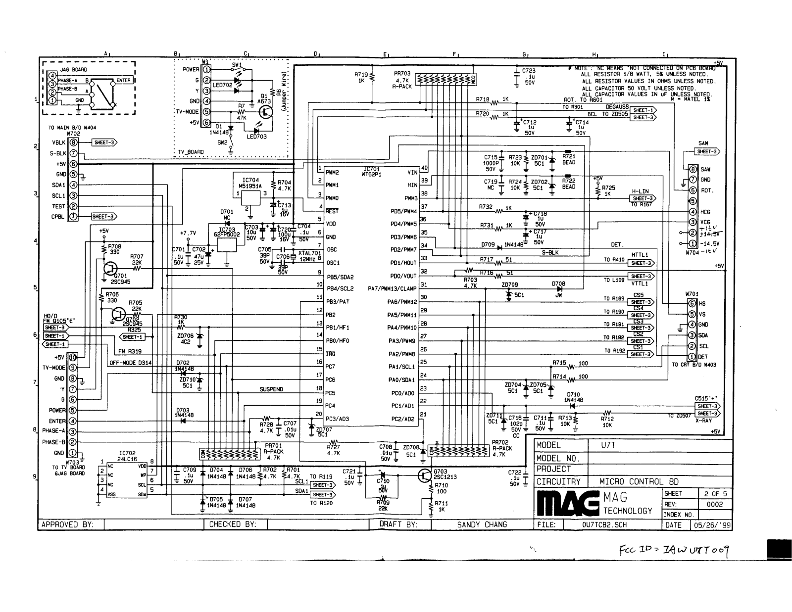 MAG IAWU7T009 U7T Schematic