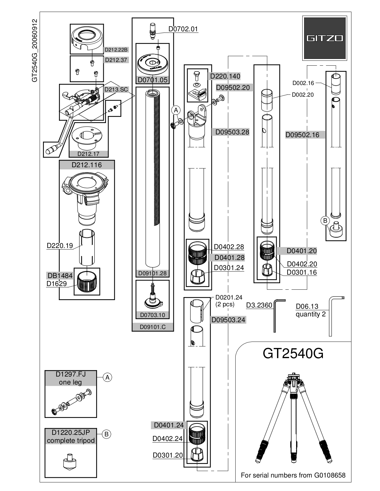 Gitzo GT2540G User Manual