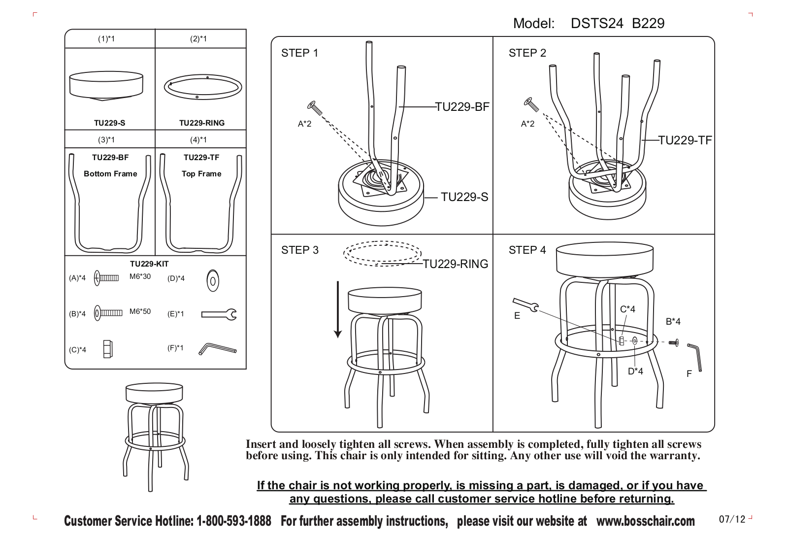 Boss B229BK Assembly Guide