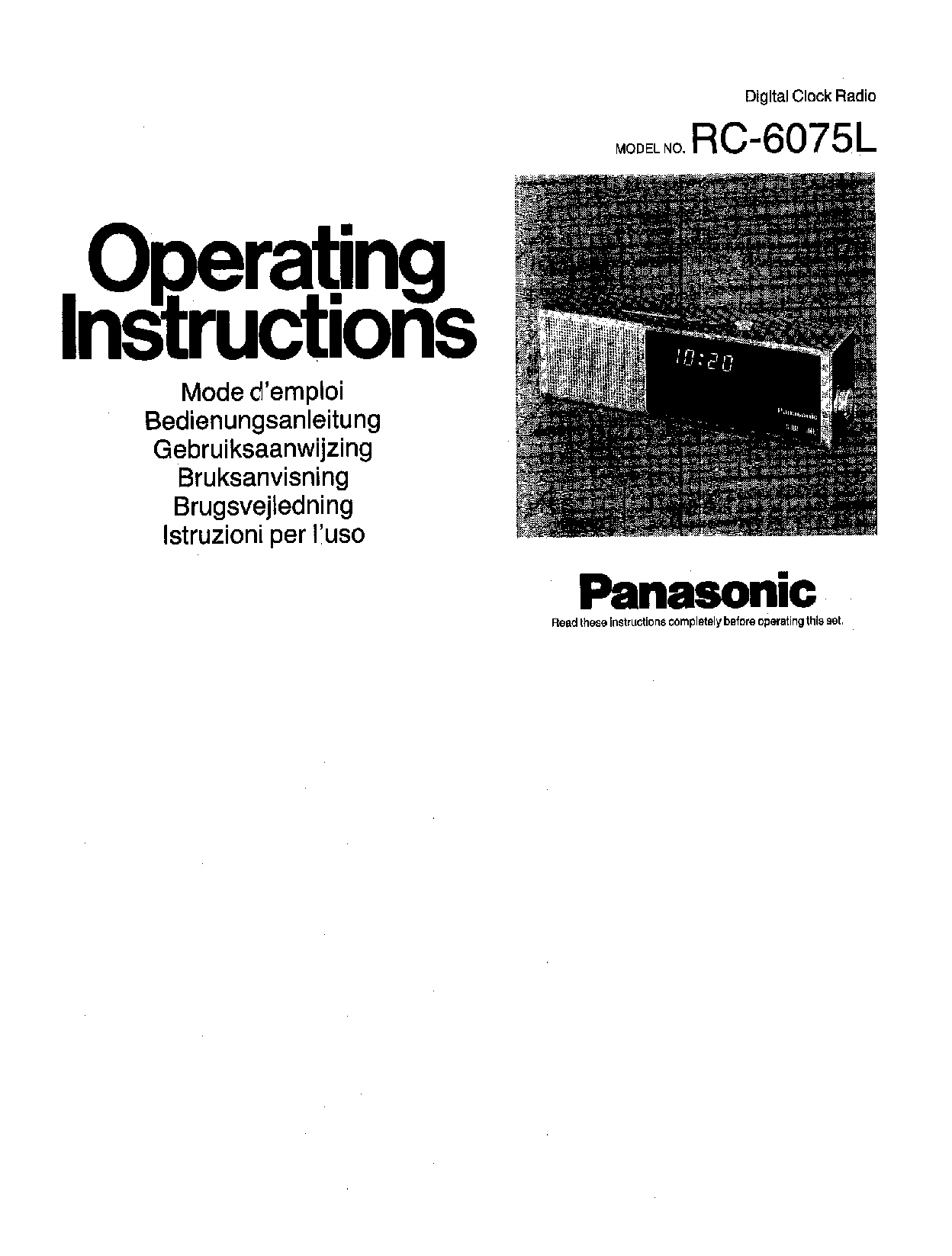 Panasonic RC-6075 User Manual