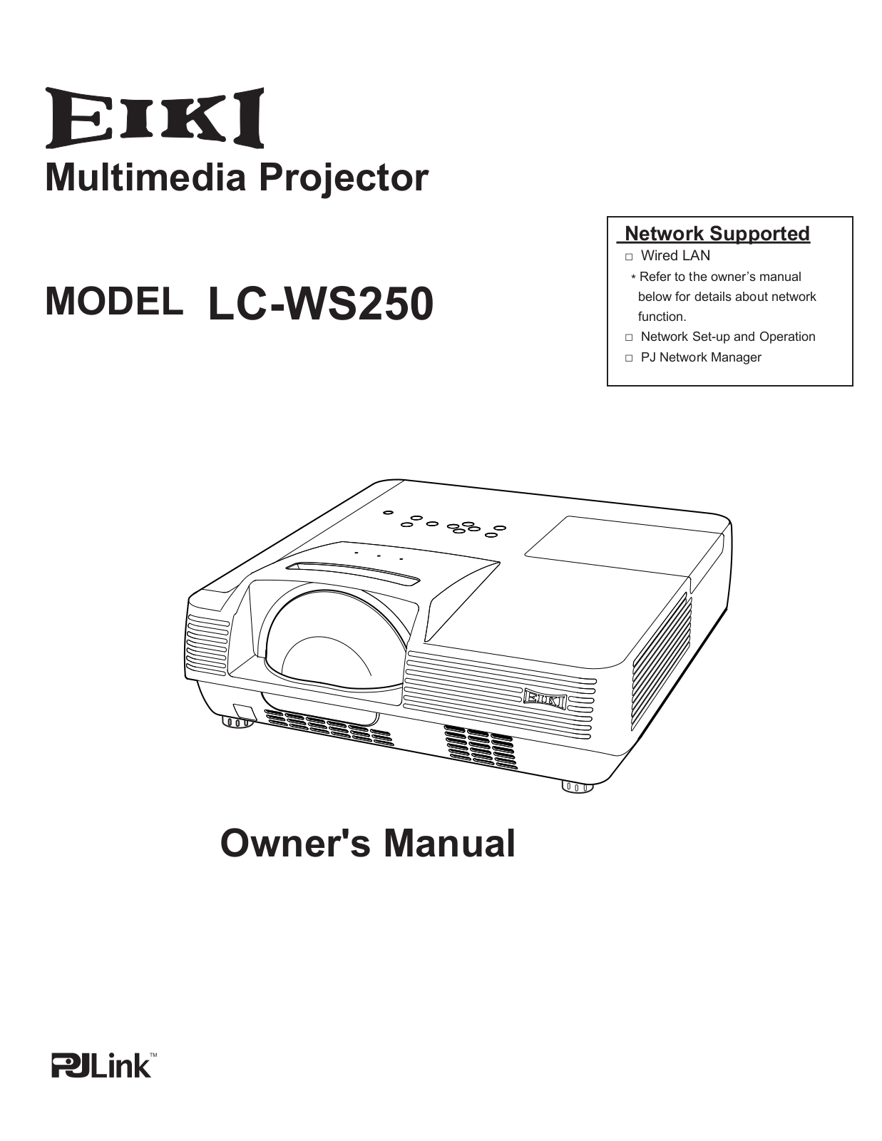 Eiki LC-WS250 User Manual