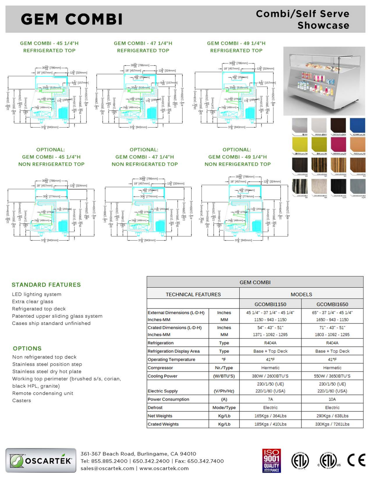 Oscartek GCOMBI1150 User Manual