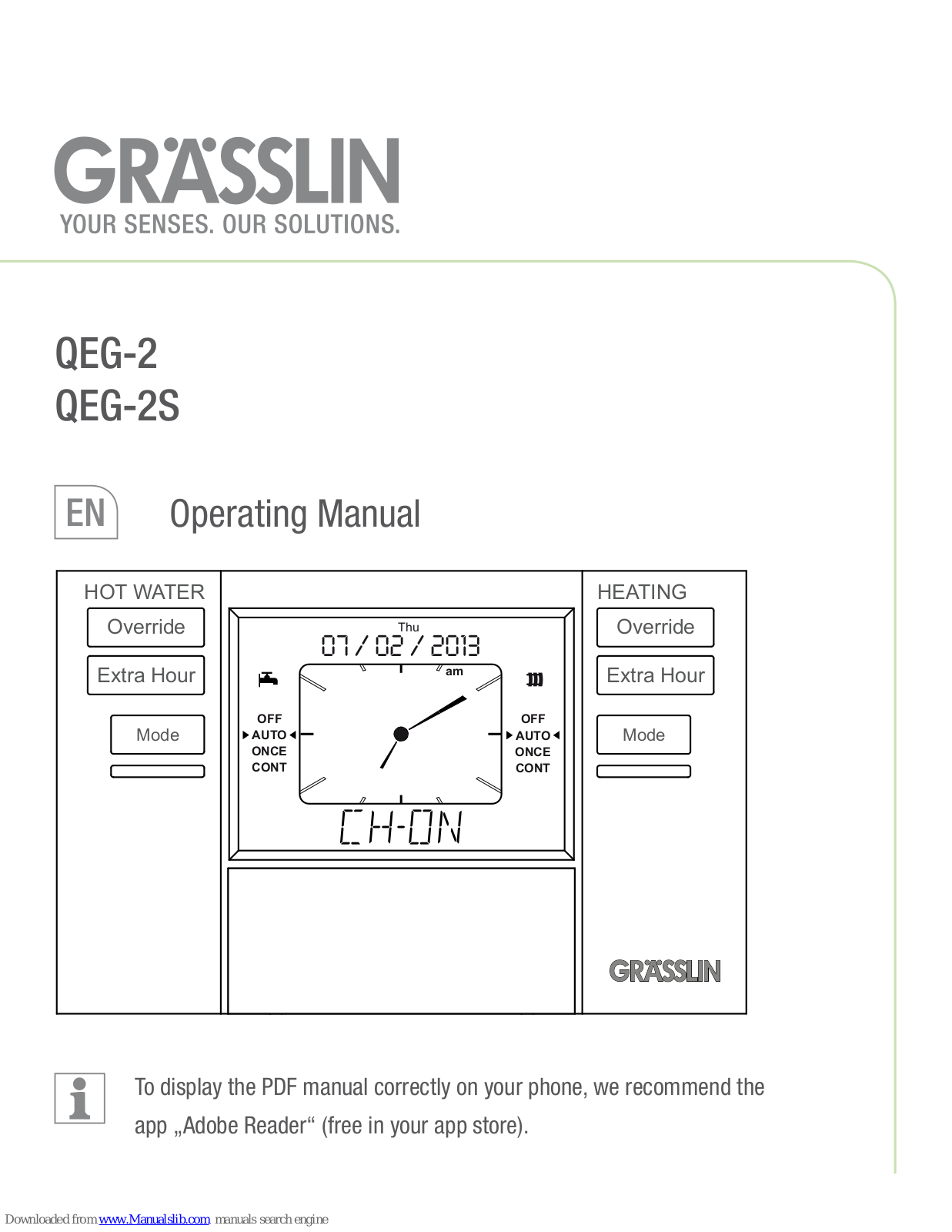 Grasslin QEG-2, QEG-2S, QEG-1S, QEG-1 Operating Manual