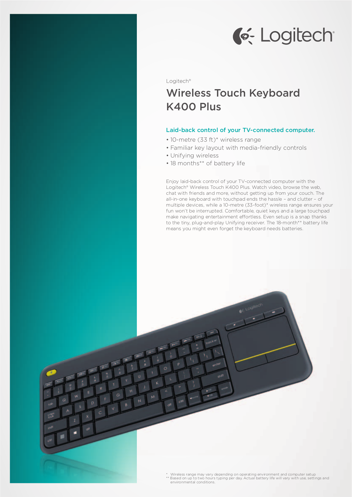 Logitech 920-007145 Product Data Sheet