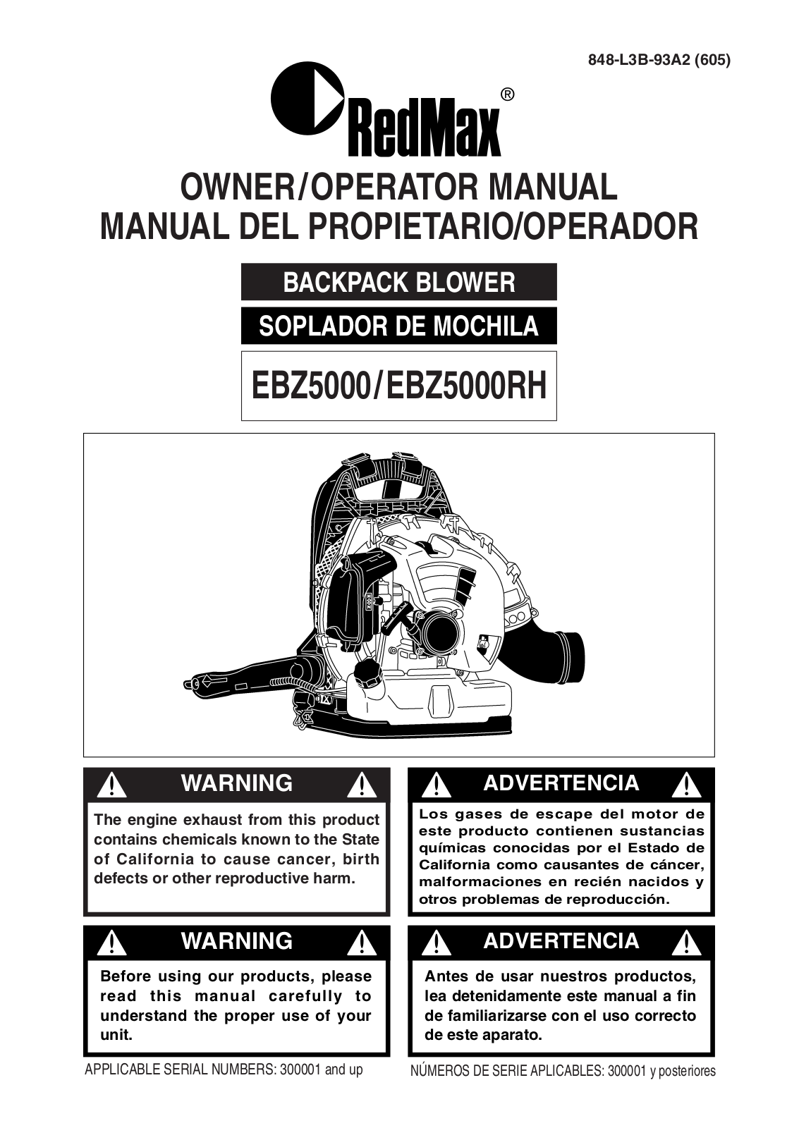 Zenoah EBZ5000RH, EBZ5000 User Manual