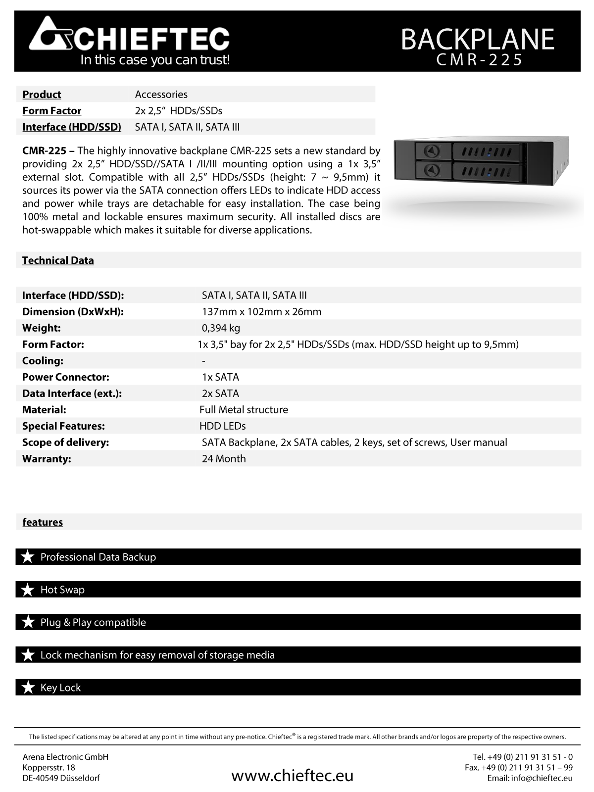 Chieftec CMR-225 User Manual