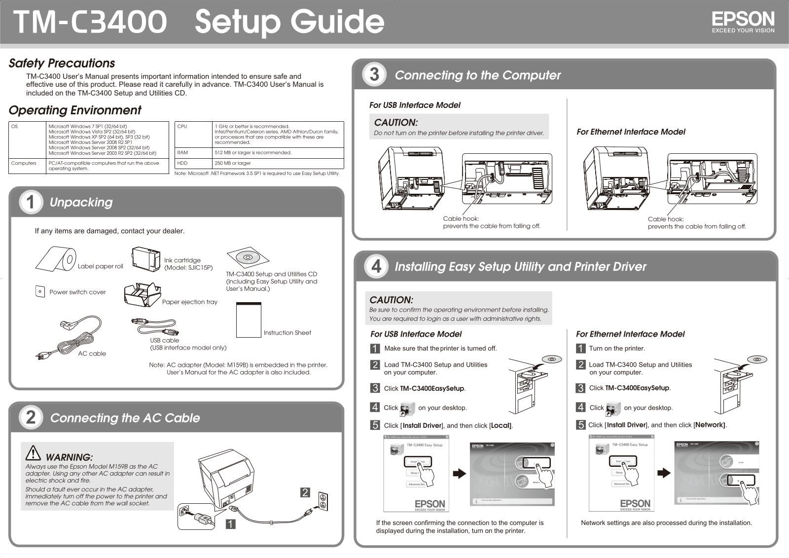 Epson TM-C3400 Setup Guide