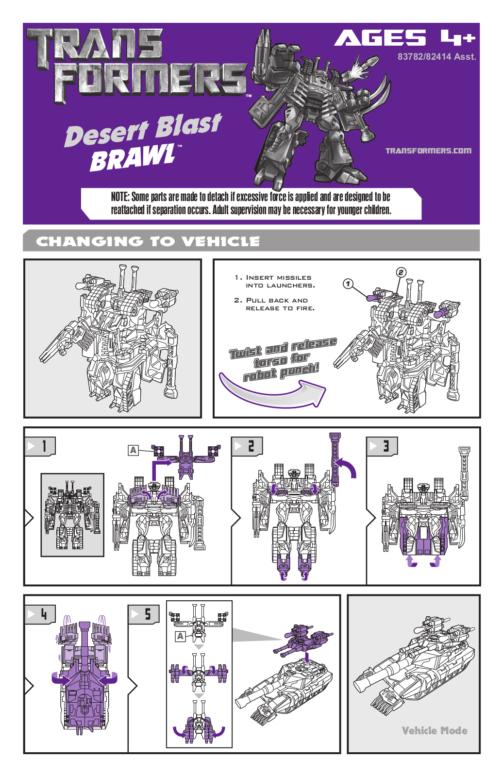 HASBRO Transformers Desert Blast Brawl User Manual