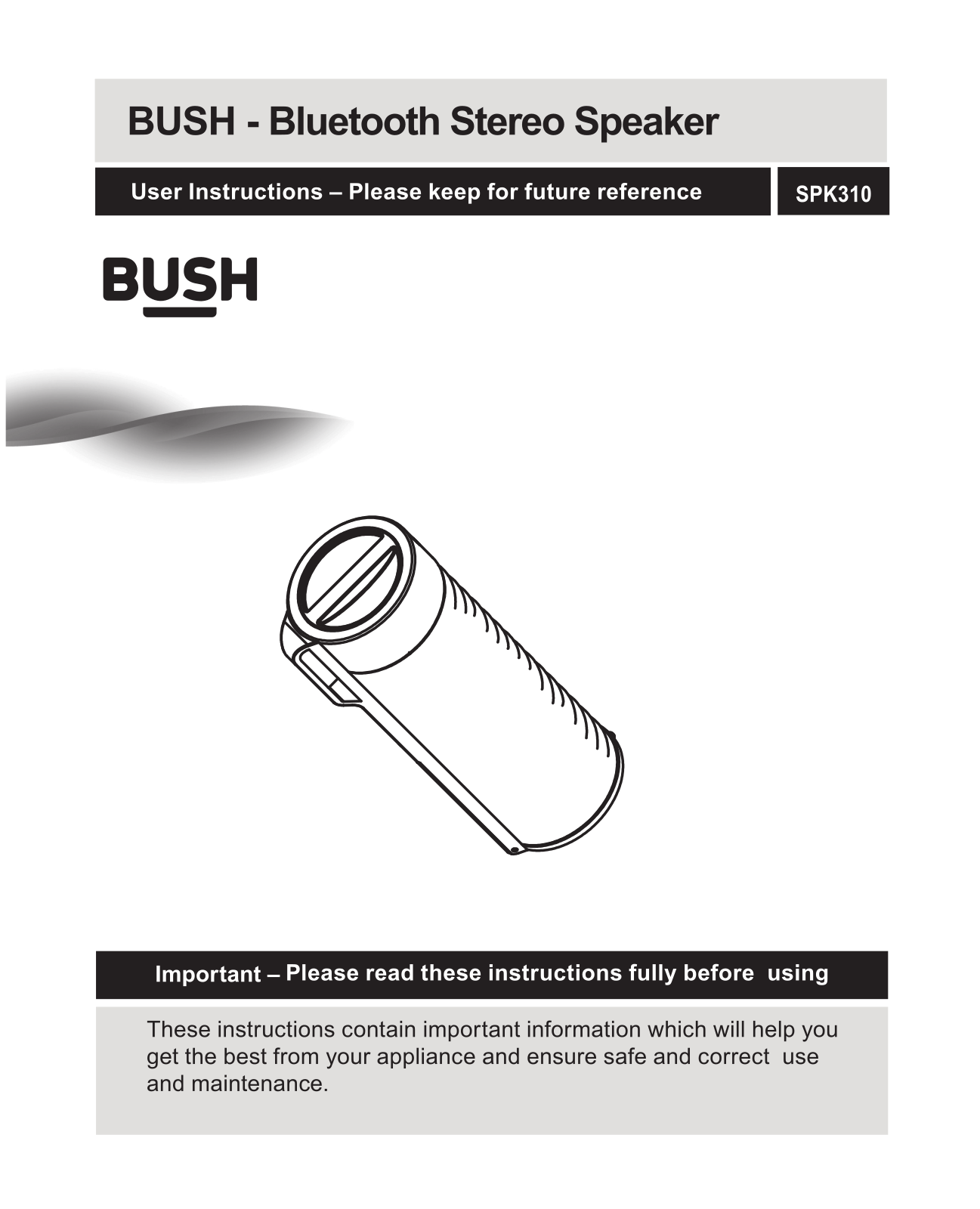 Bush SPK310 User Manual