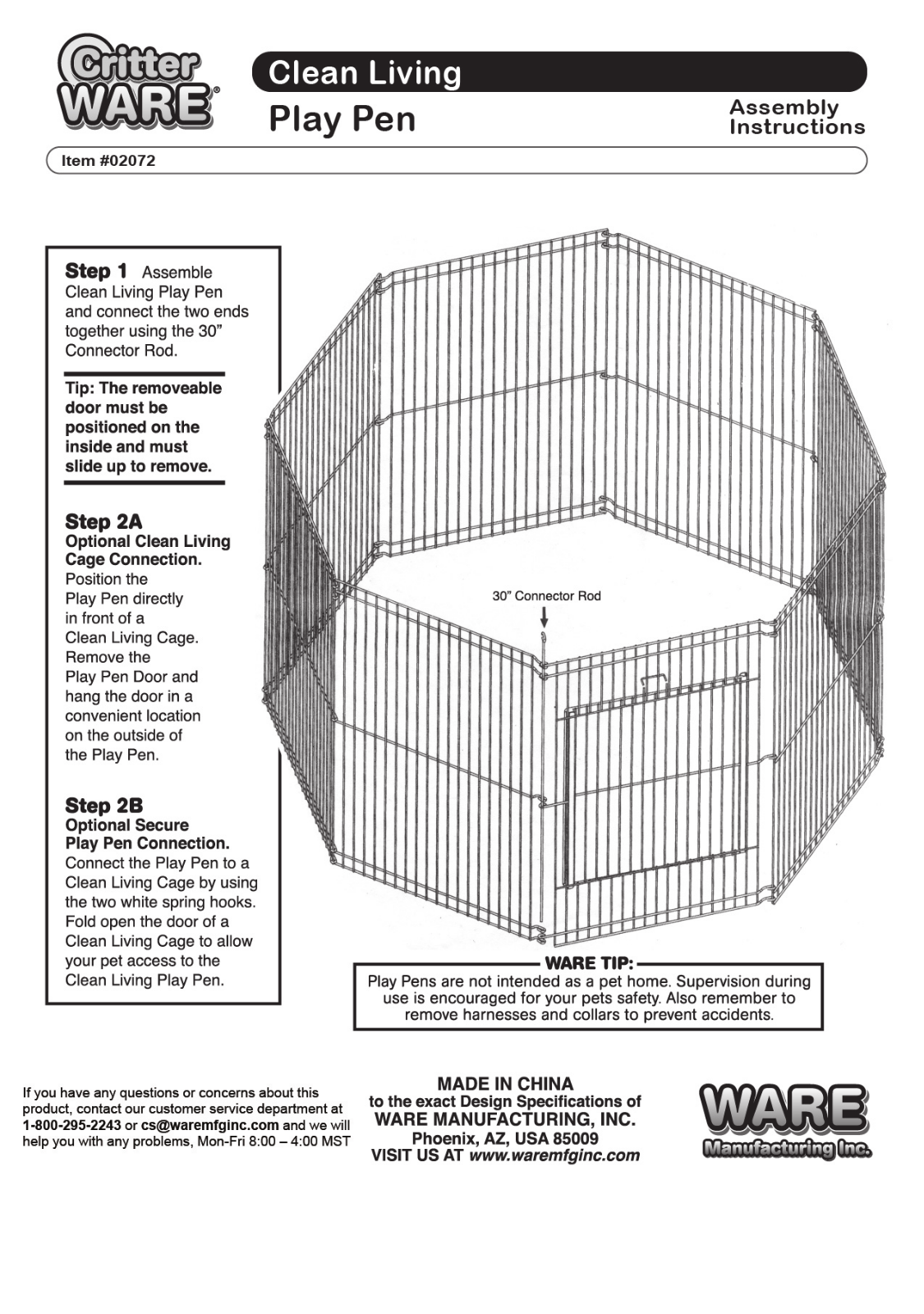 Ware Pet Products WFG1090 Installation & Assembly - ManualMachine.com
