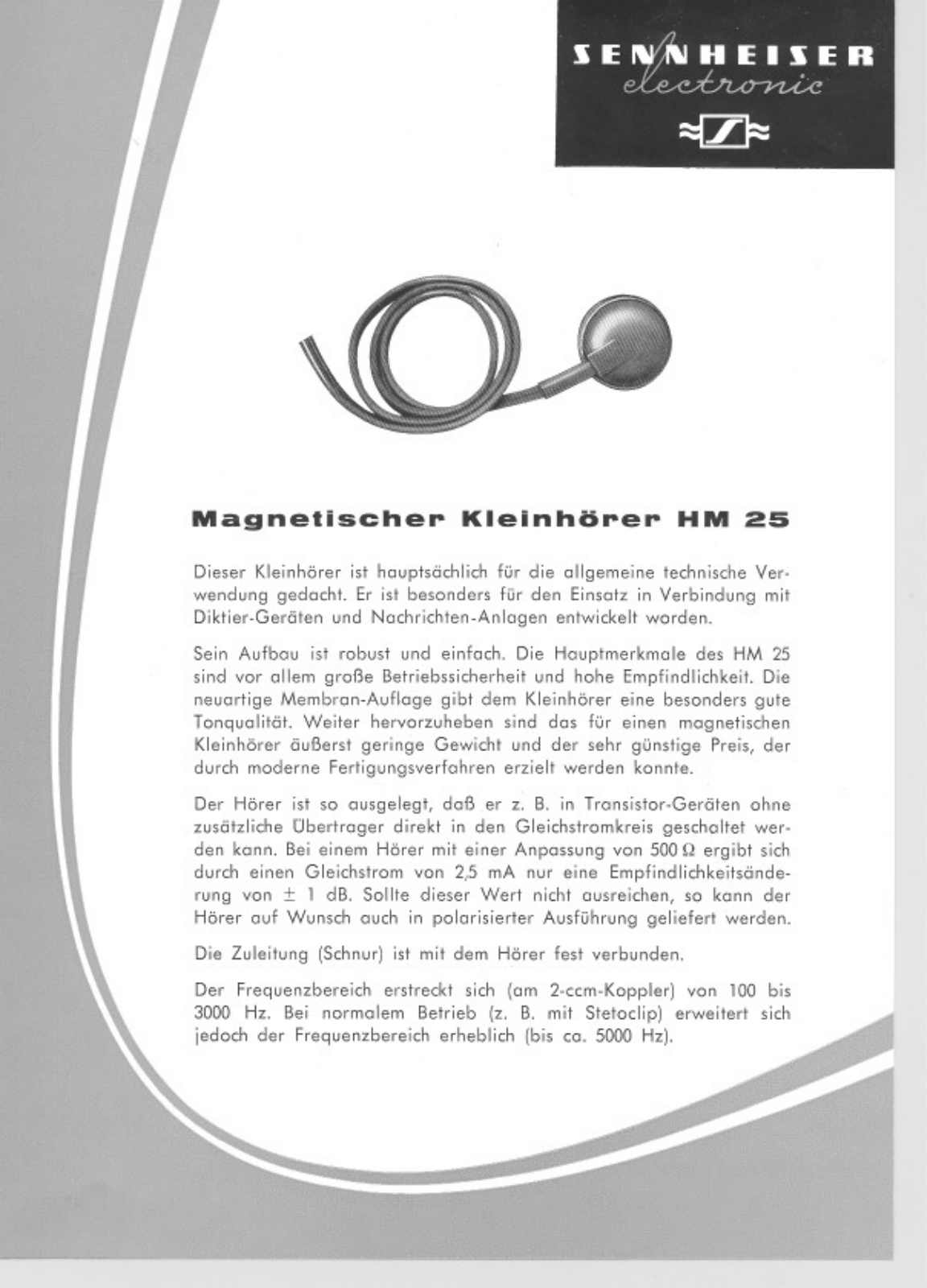 Sennheiser HM 25 Instruction Manual