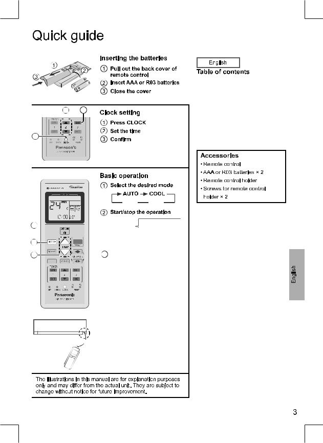 Panasonic CS-XS12VKYF, CS-XS18VKYF, CU-XS12VKYF, CU-XS18VKYF Operating Instruction