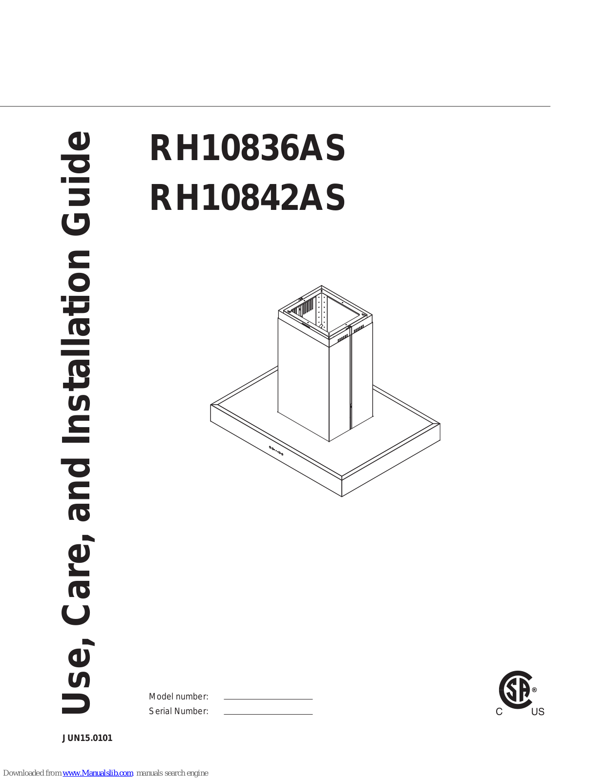 Yale RH10836AS, RH10842AS Use, Care And Installation Manual