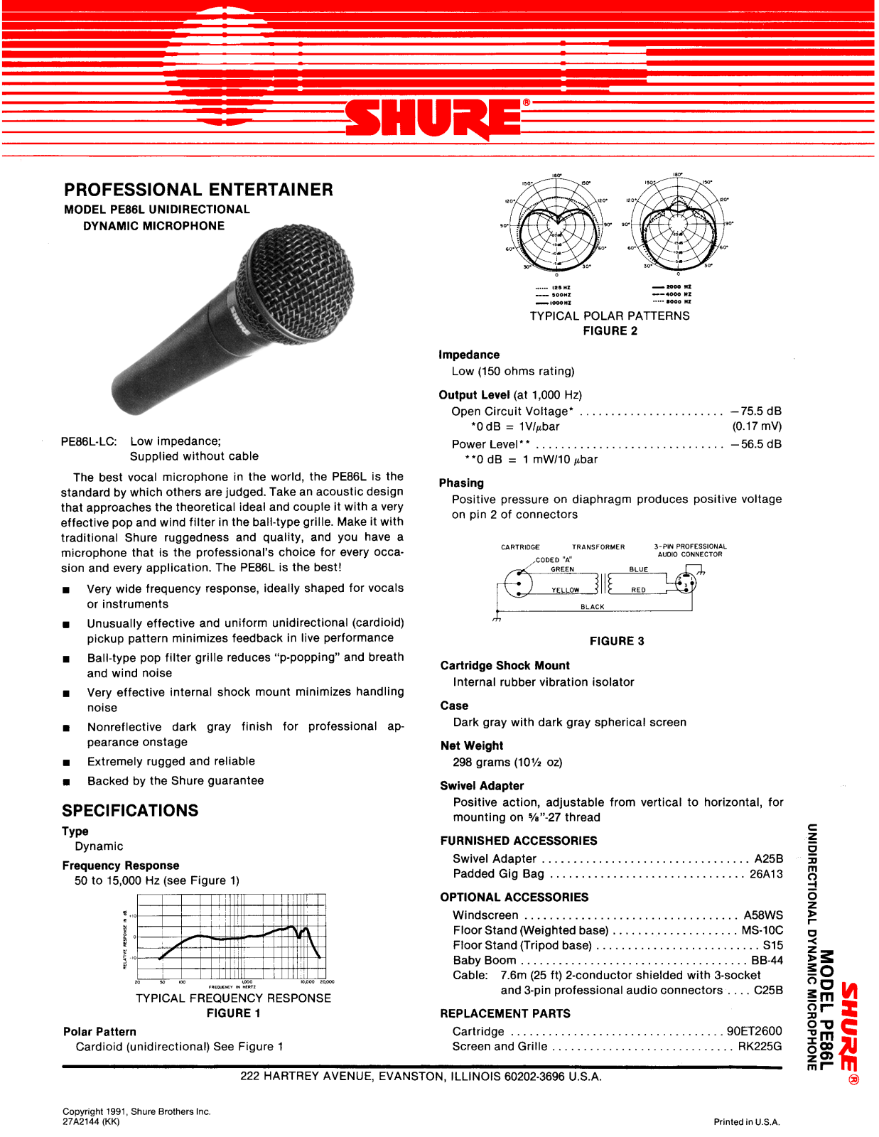 Shure PE86L User Guide