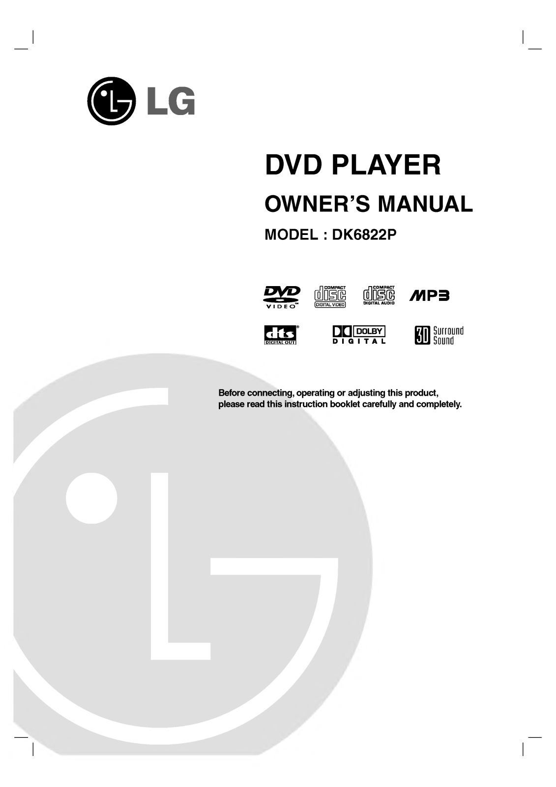 LG DK6822P User Manual