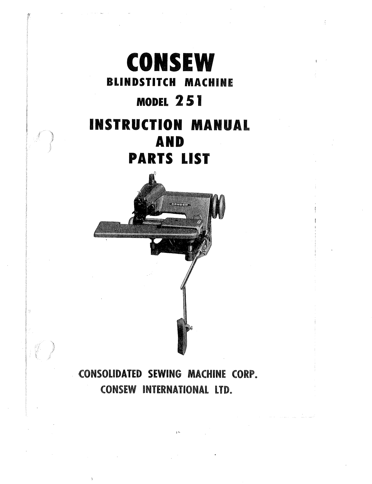 CONSEW 251 Instruction Manual