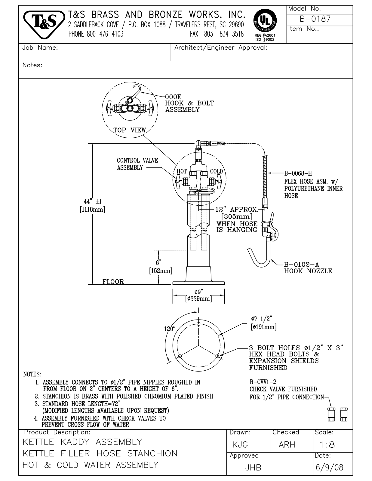 T & S Brass & Bronze Works B-0187 General Manual