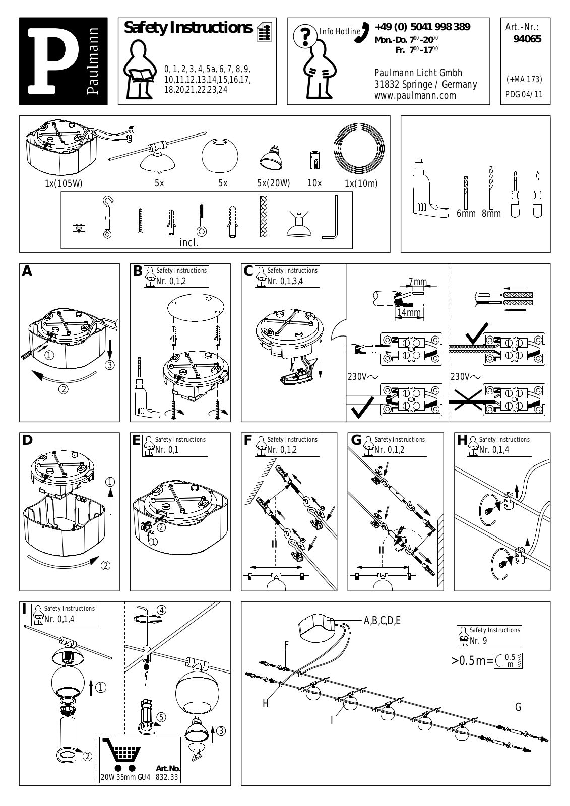 Paulmann 94065 Safety instructions - ManualMachine.com