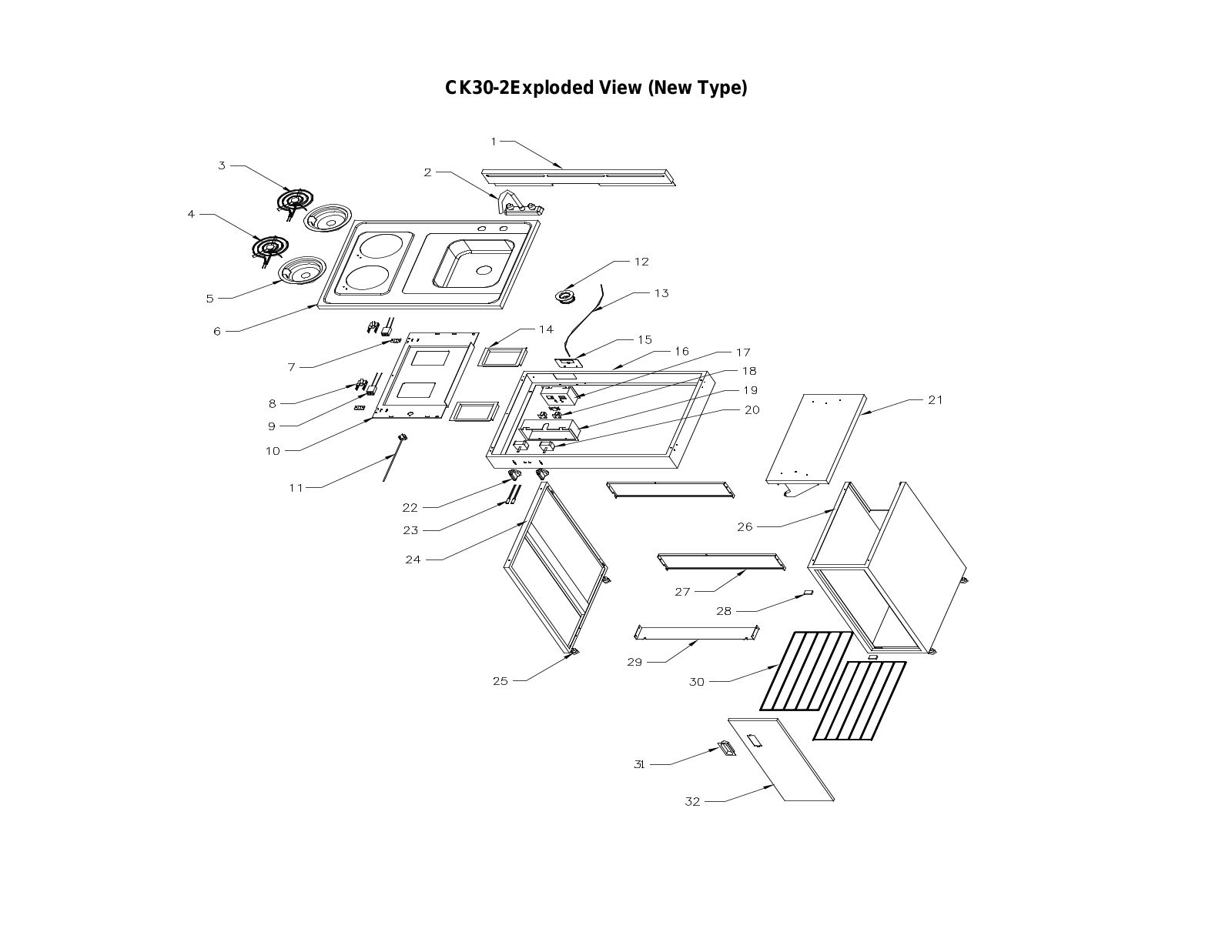 Avanti CK30-2 Explosion View and Parts List