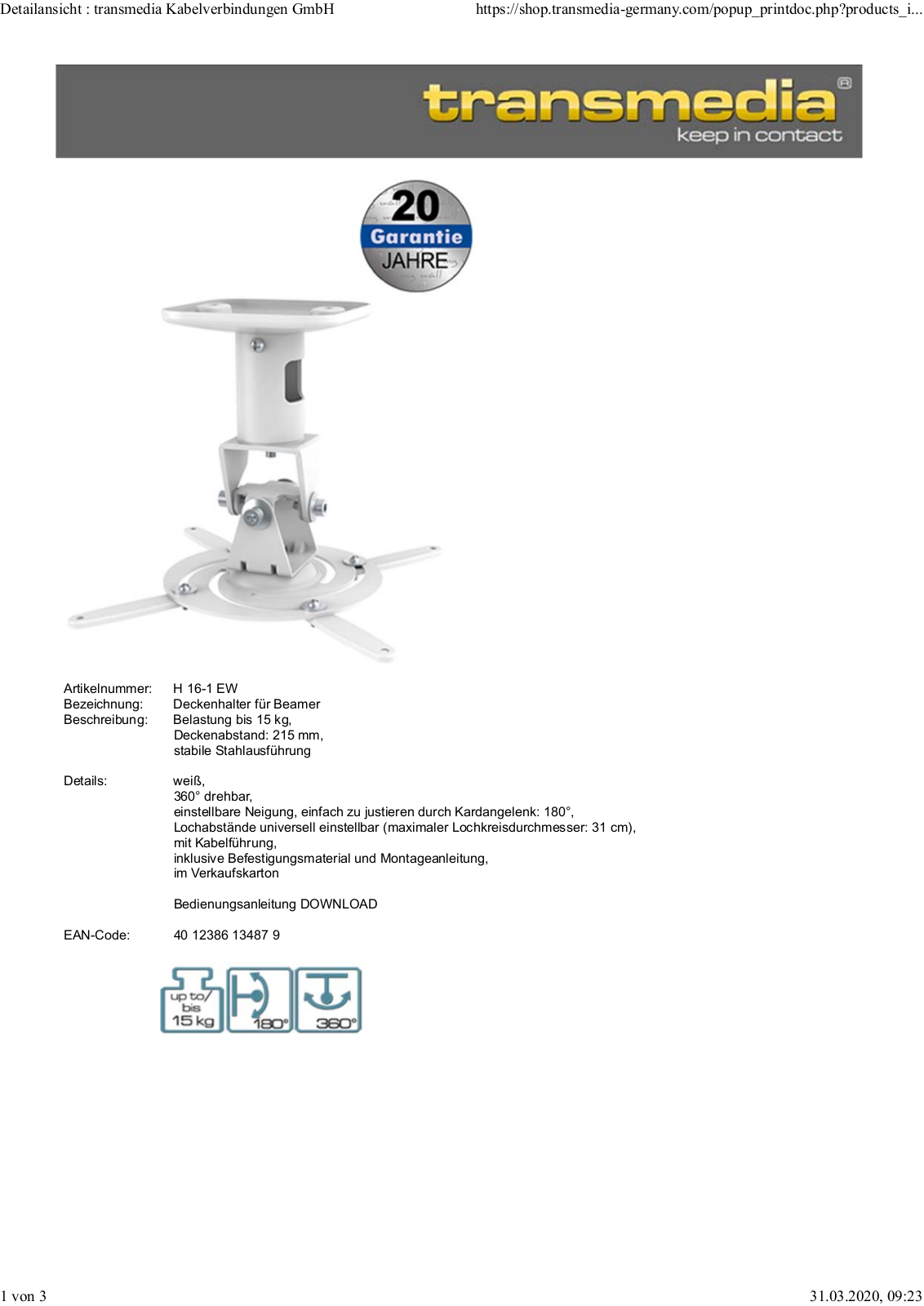 MYWALL H16-1EWL Datasheet - ManualMachine.com