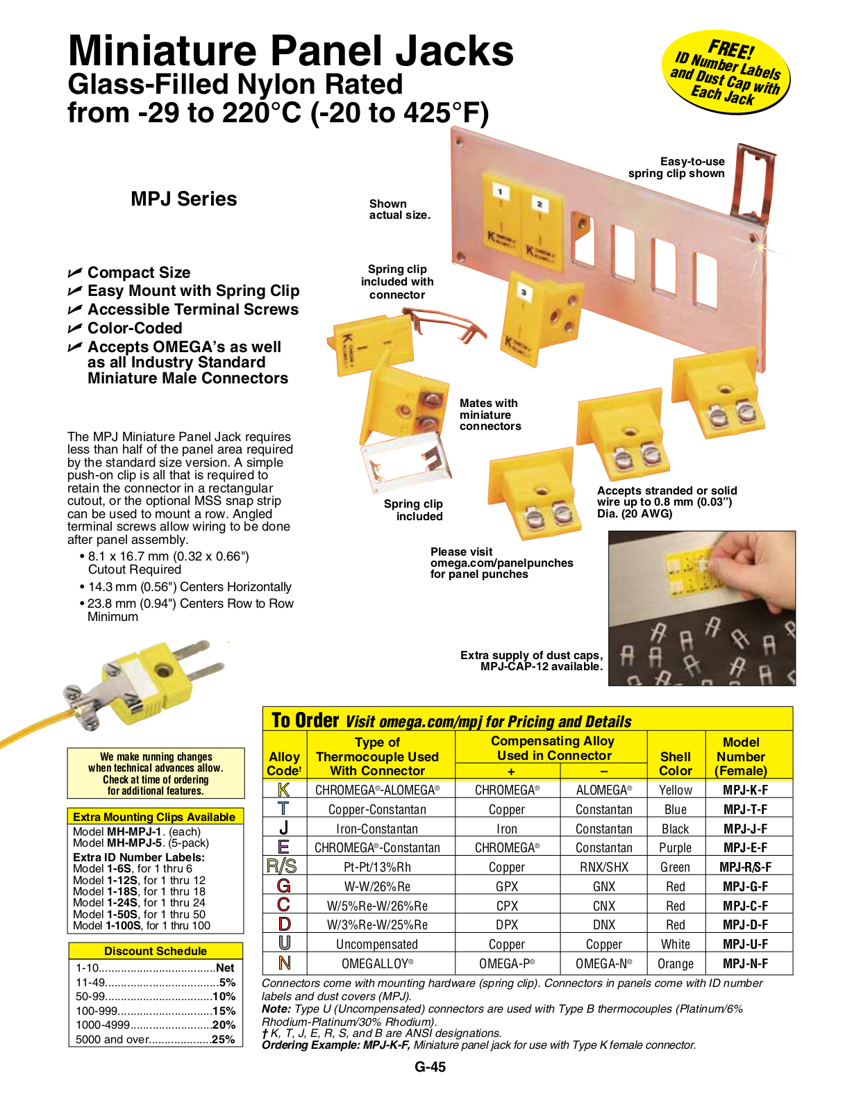 Omega Products MPJ-C-F User Manual