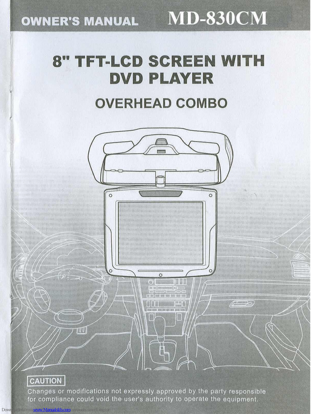 Power Acoustik MD-830CM Owner's Manual