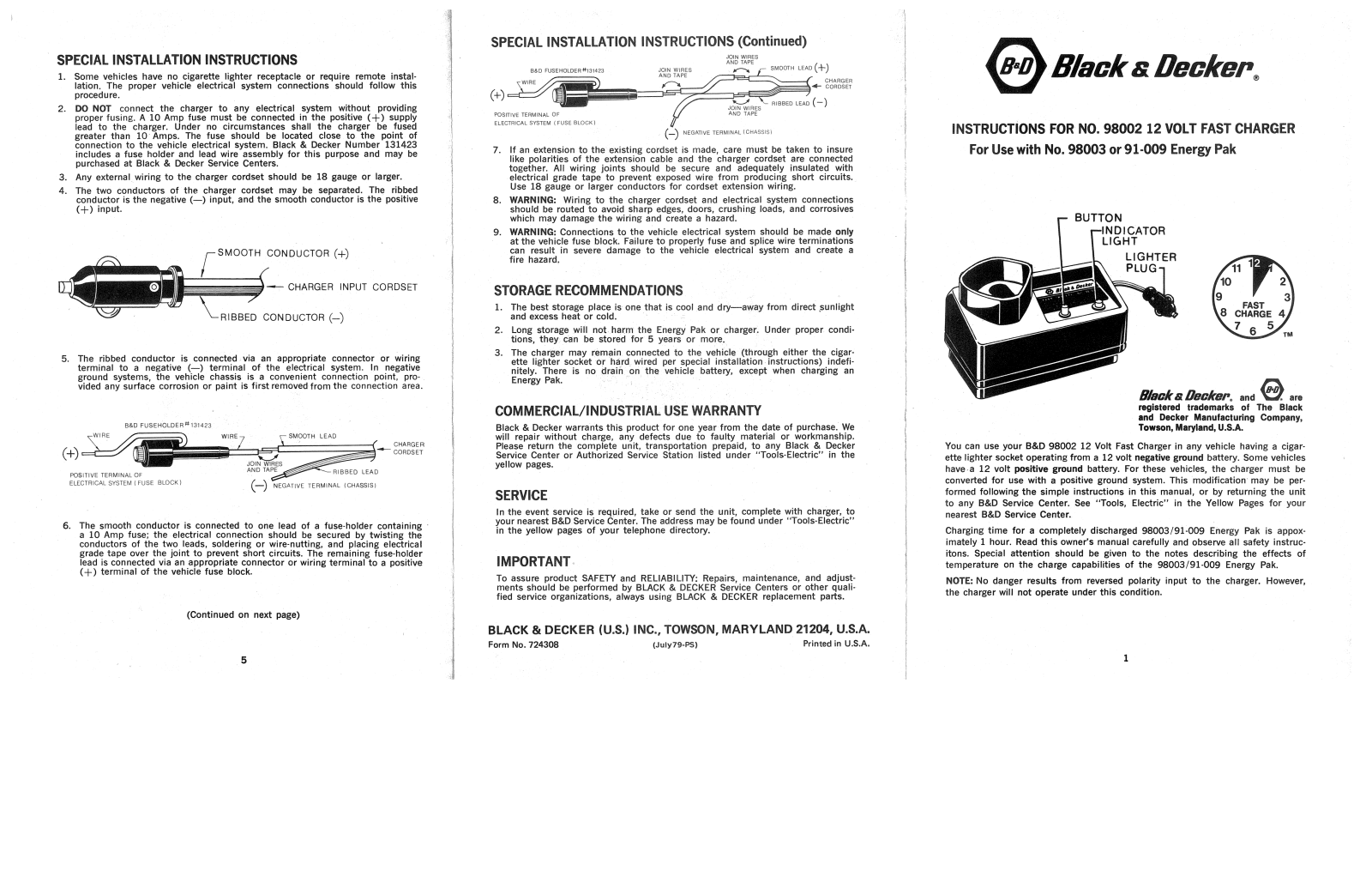 Black & Decker 98002, 724308 User Manual