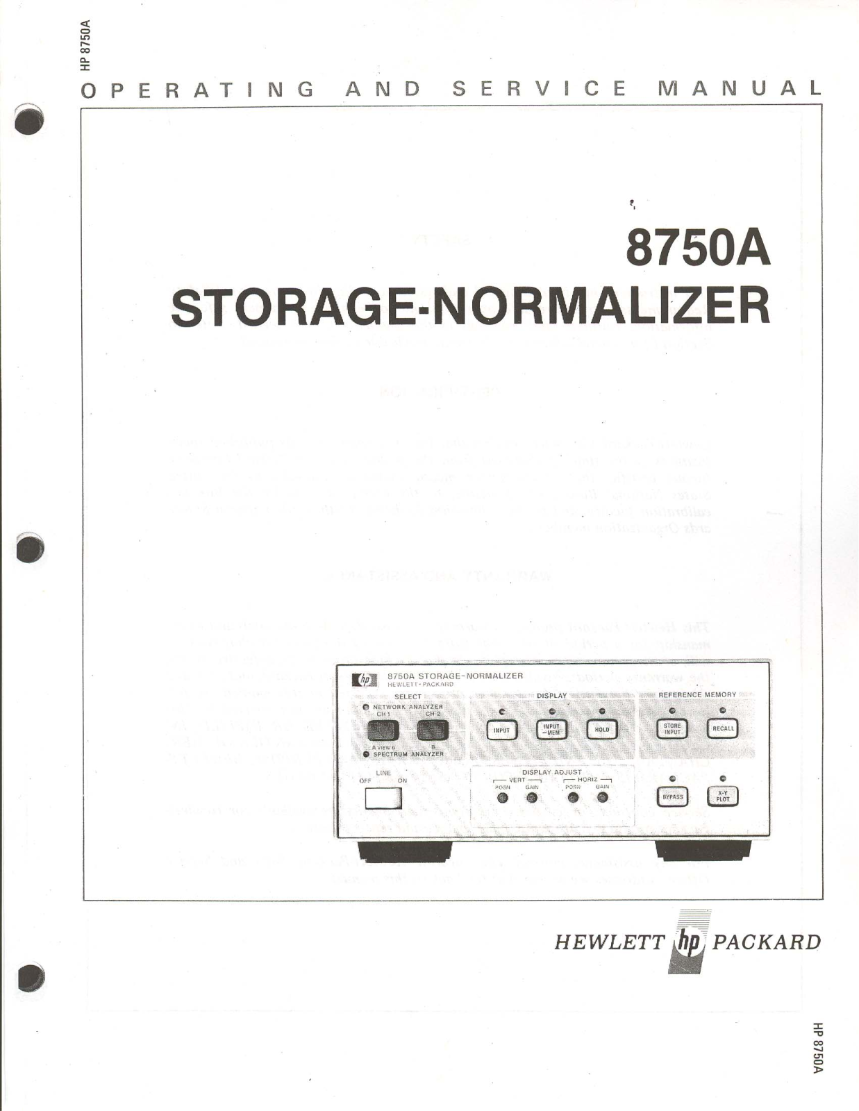 HP 8750A Service manual