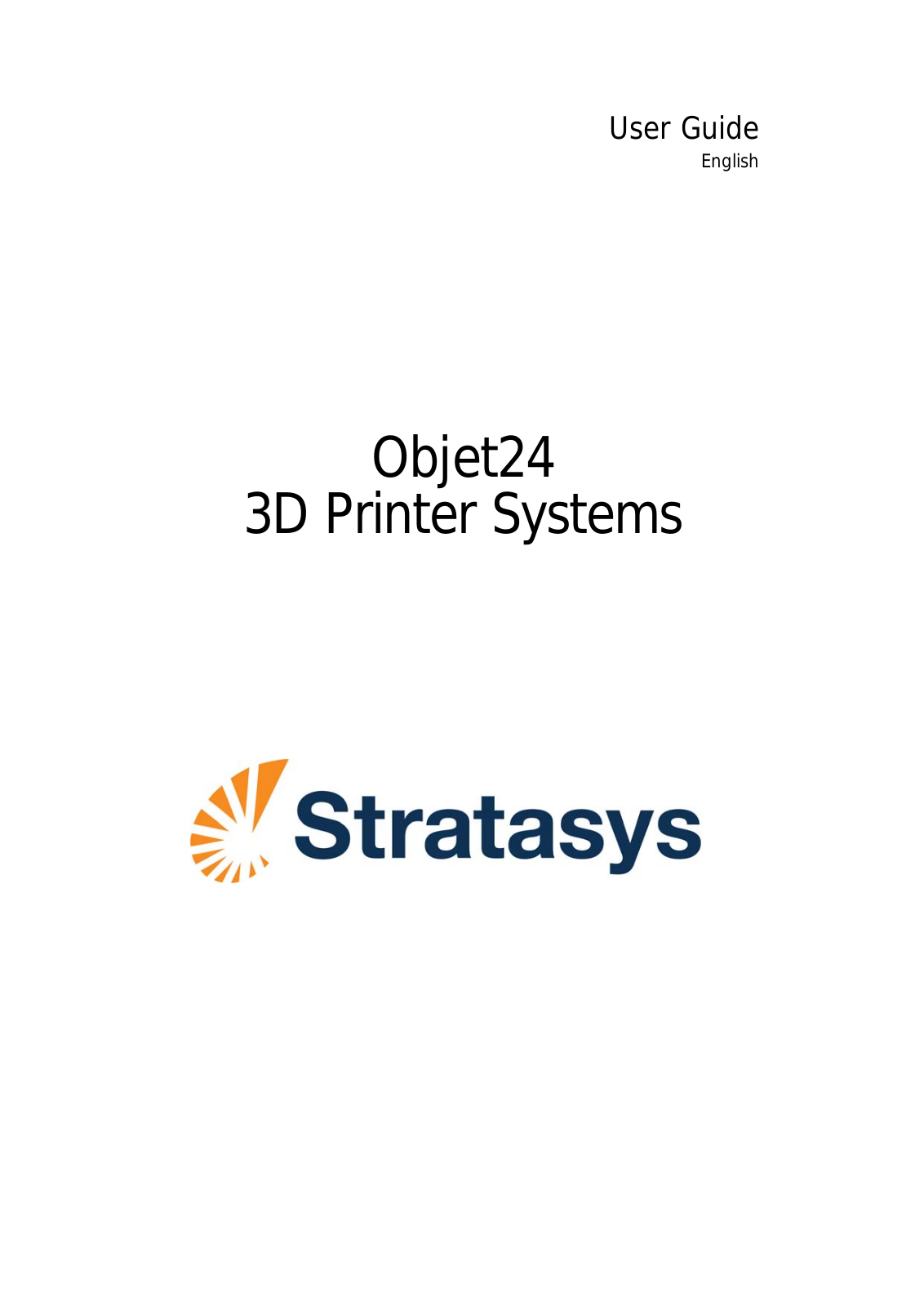 Stratasys Objet24, objet30 User Manual - ManualMachine.com