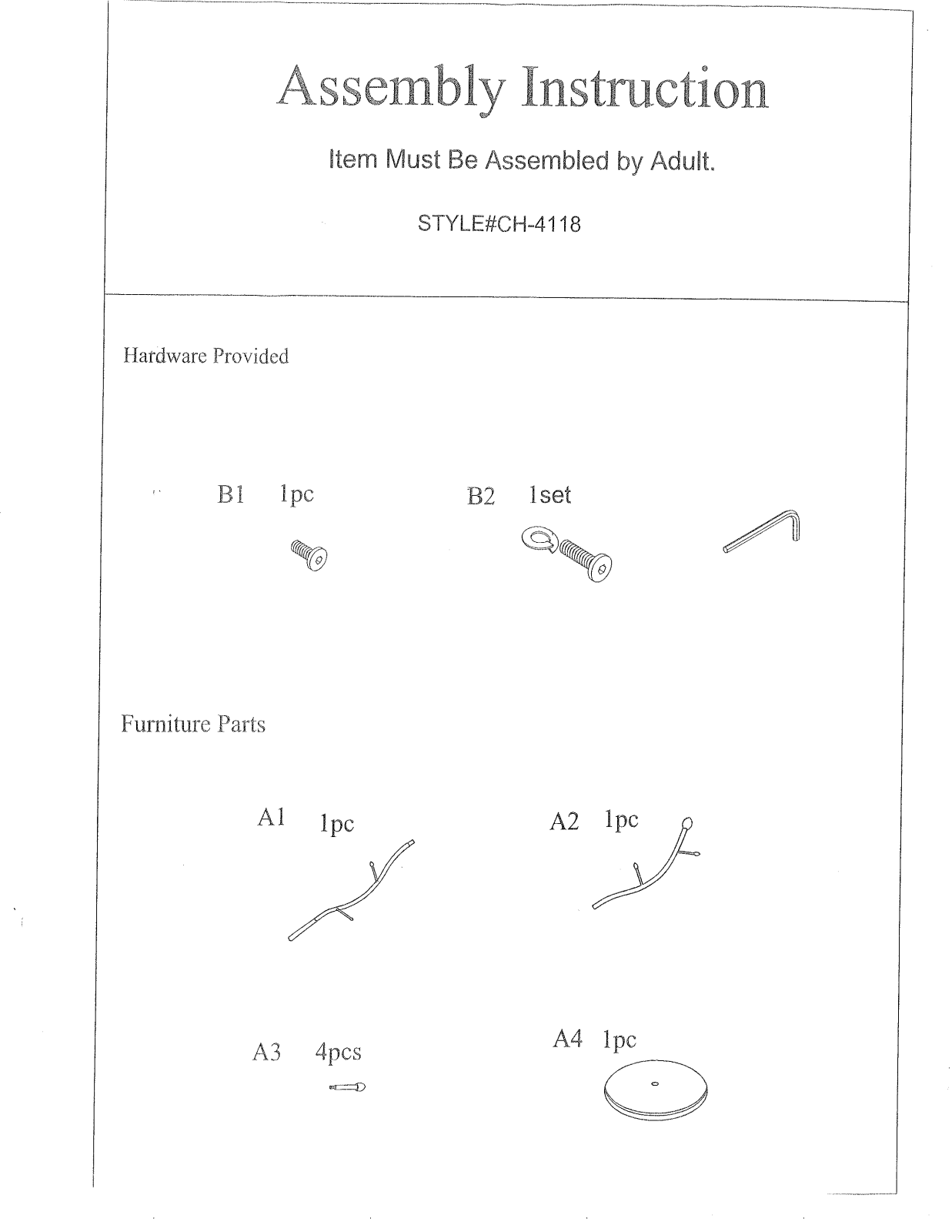 InRoom Designs IRD1391 Assembly - ManualMachine.com