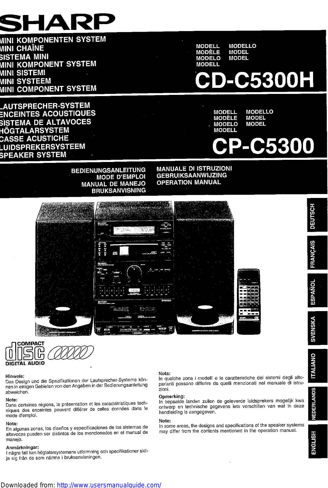 SHARP CD/CP-C5300/H User Manual